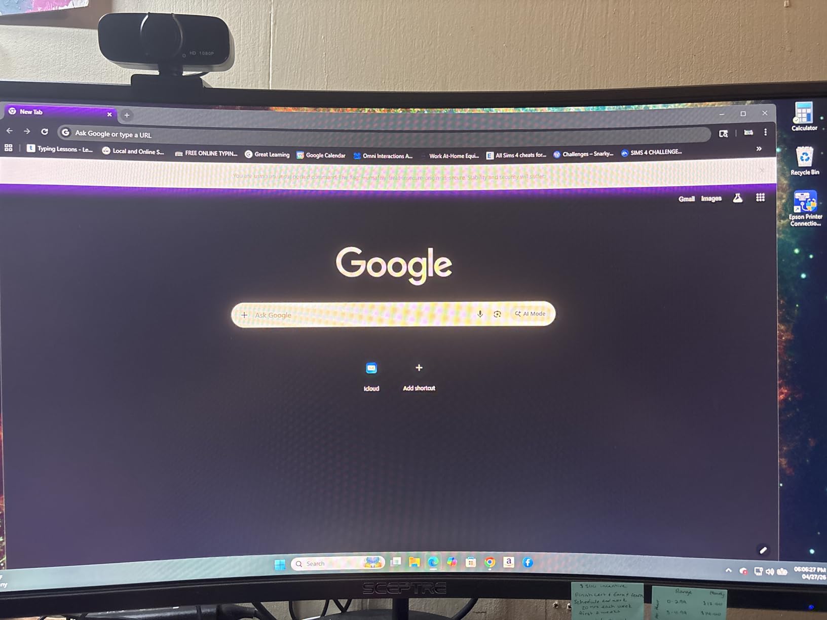 Sceptre Curved 27-inch Prime Monitor up to 100Hz 1080p, HDMI x2, VGA, 99% sRGB, Built-in Speakers, R1500, Machine Black 2025 (C275W-1920RN Series) customer photo 2