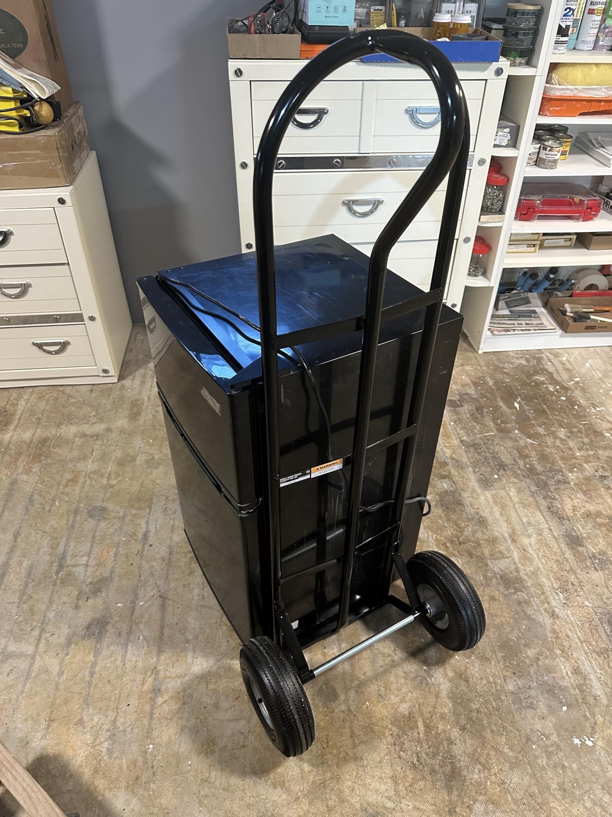 Ironton Steel Pneumatic Hand Truck Dolly, 600-Lb Capacity, Heavy-Duty Steel Frame, 10-in Pneumatic Tires, P-Style Handle, 14