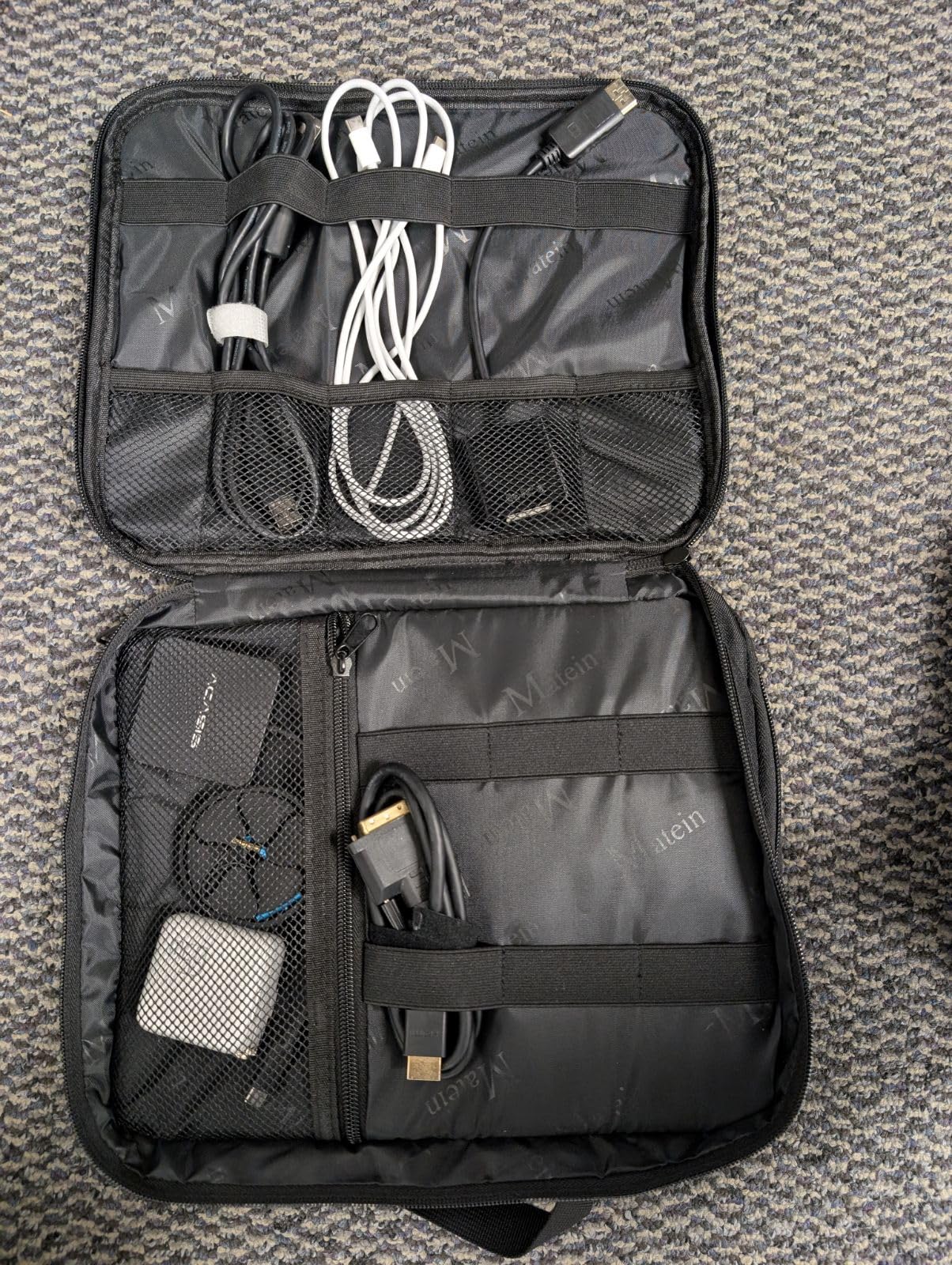 MATEIN Electronics Organizer Travel Case, Water Resistant Cable Organizer Bag for Travel Essentials, Gifts for Men, Storage Bag for Camera Accessories, Phone, Cord & Tablet, Black customer photo 2