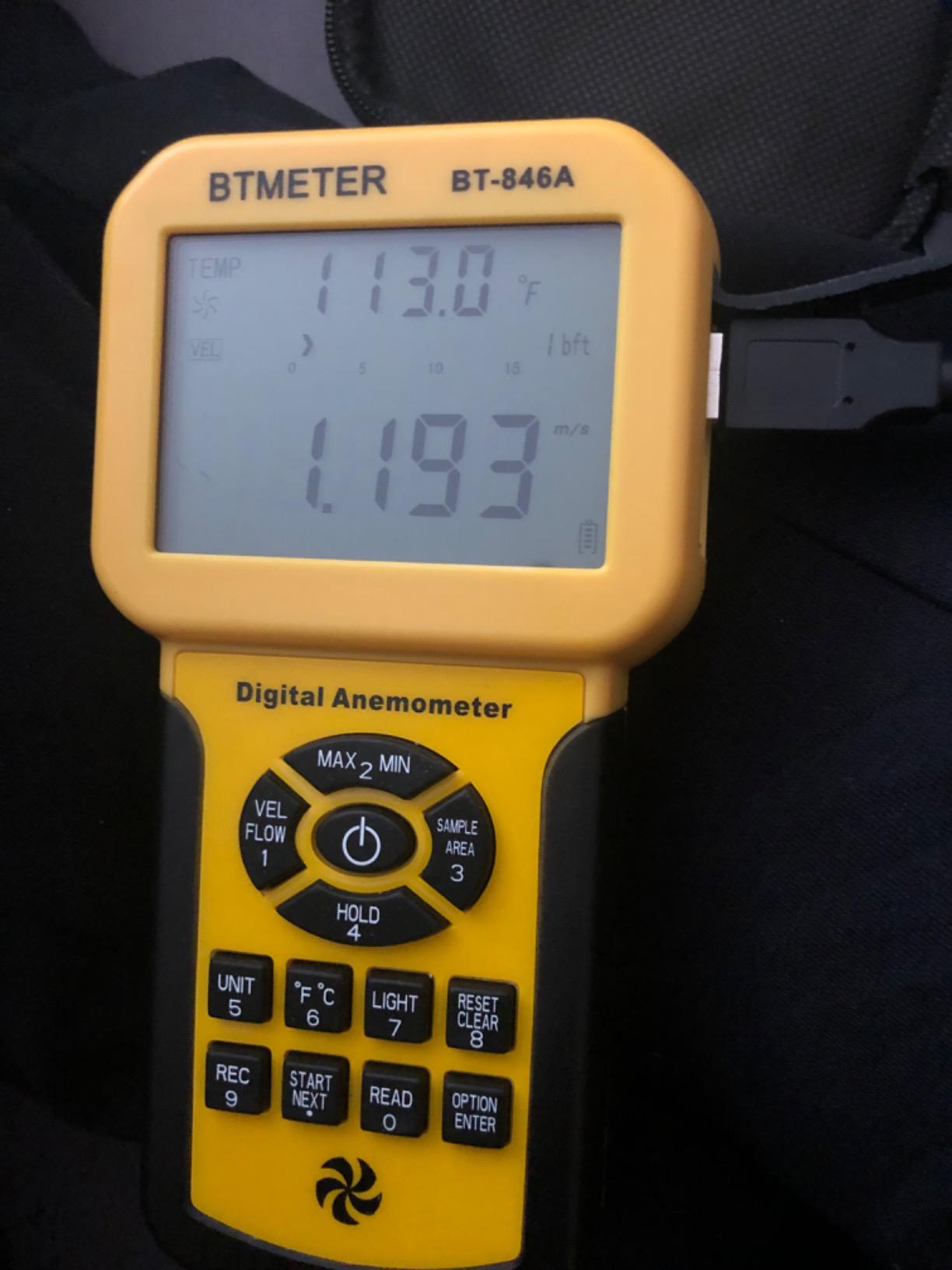 BTMETER BT-846A Pro HVAC Anemometer Measures Wind Speed Flow Temperature CFM Air Flow Velocity Meter with Backlight MAX MIN AVG customer photo 2