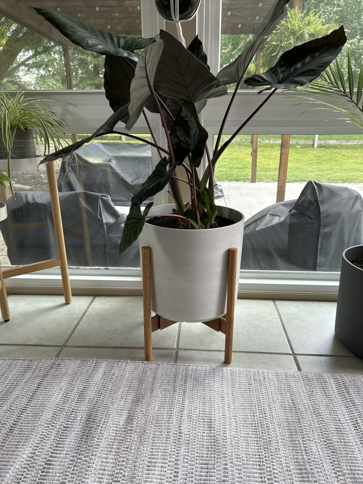 Fox & Fern Adjustable Tall Plant Stand Indoor - 8 to 12 Inch Mid Century Bamboo Plant Stand with Adjustable Width - Plug In Design - Easy to Assemble - Two Heights - For 8, 9, 10, 11 & 12 In Pots customer photo 1
