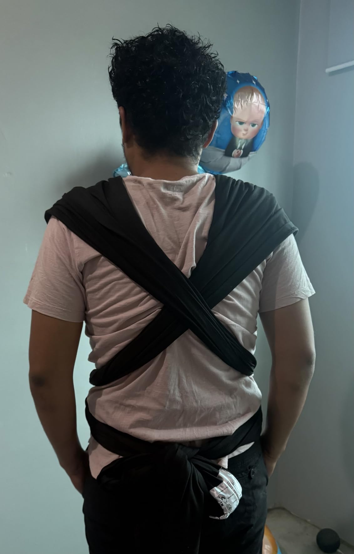 Acrabros Baby Wrap Carrier, Hands Free Baby Carrier Sling, Lightweight, Breathable, Softness, Perfect for Newborn Infants and Babies Shower Gift, Black customer photo 1
