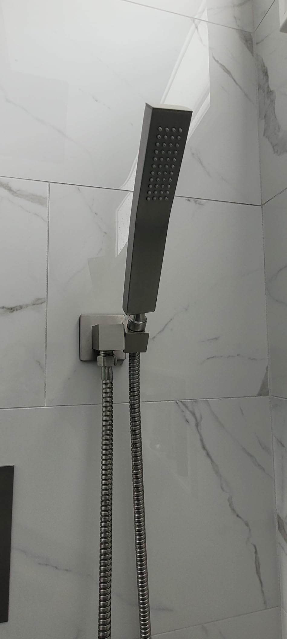 gotonovo Rainfall Bathroom Shower System Rain Shower Head and Handle Set Wall Mounted Shower Complete Combo Solid Brass Pressure Balancing Shower Mixer Valve 10 Inch Matte Black customer photo 2