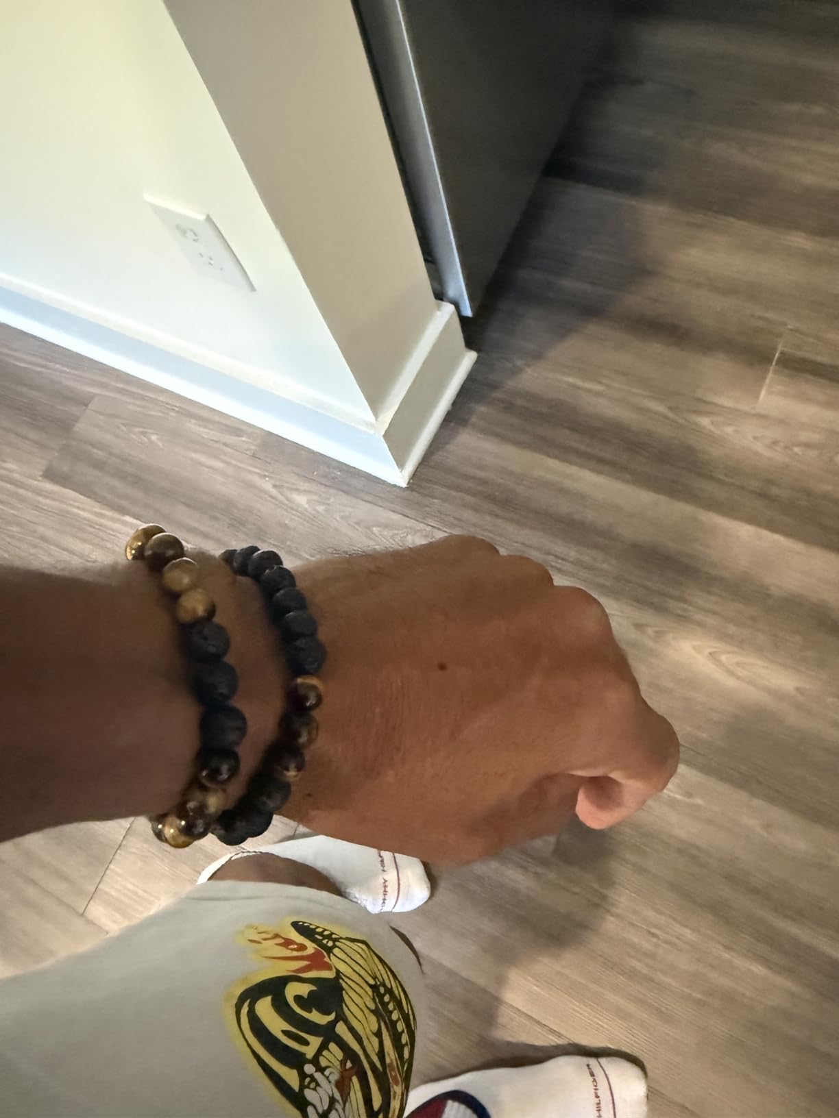 M MOOHAM Beaded Bracelets Set for Men Teen Boys - Beaded Natural Stone 8mm Tiger Eye Matte Agate Lava Rock Bracelets for Men Teen Boys Dad Grandpa Birthday Gifts Jewelry customer photo 2