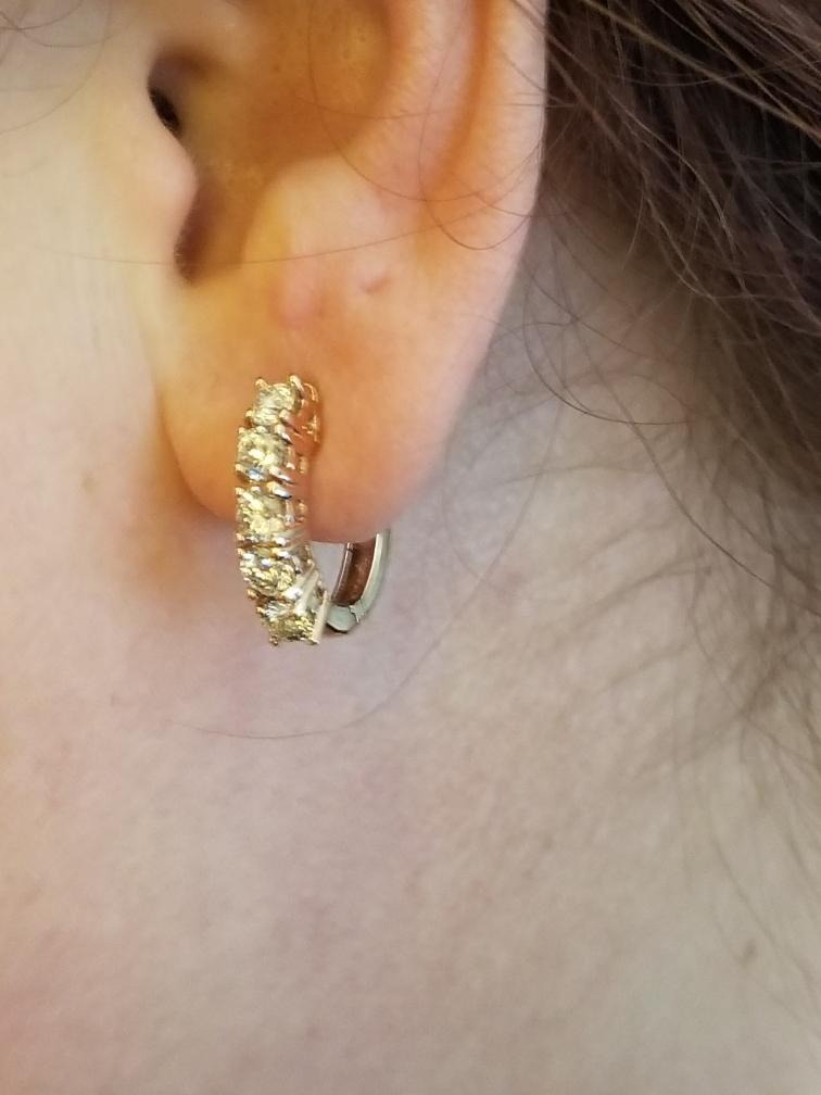 0.5 to 5 Carat Five Stone Diamond Hoop Huggie Earrings Value Collection customer photo 2
