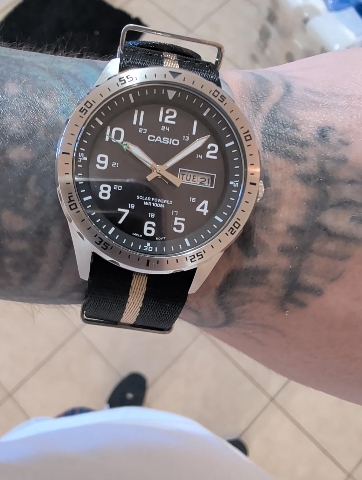 Casio MTPS120L Series Unisex Analog Watch | 100M WR | Stainless Steel Case | Solar Powered | Military Styling customer photo 1