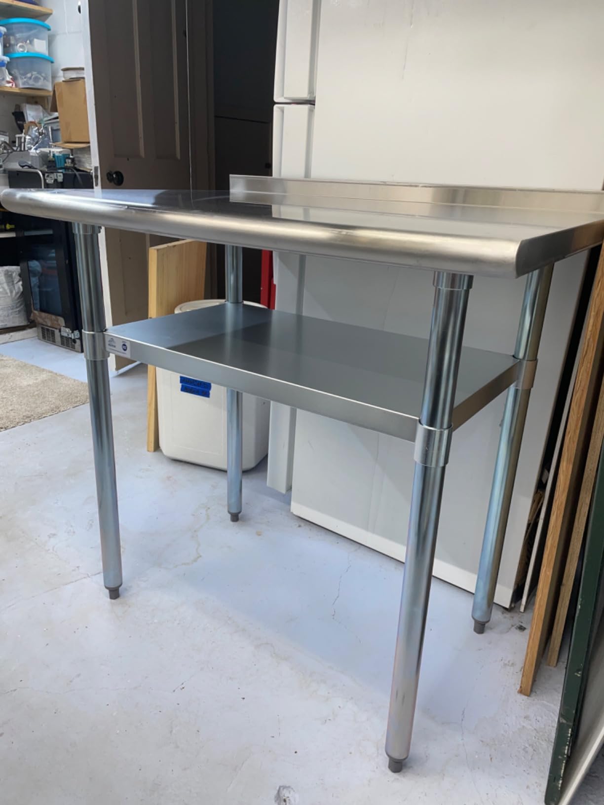 ROCKPOINT Stainless Steel Table for Prep & Work with Backsplash 24x30 Inches, NSF Metal Commercial Kitchen Heavy Duty Table with Adjustable Under Shelf and Table Foot for Restaurant, Home and Hotel customer photo 1