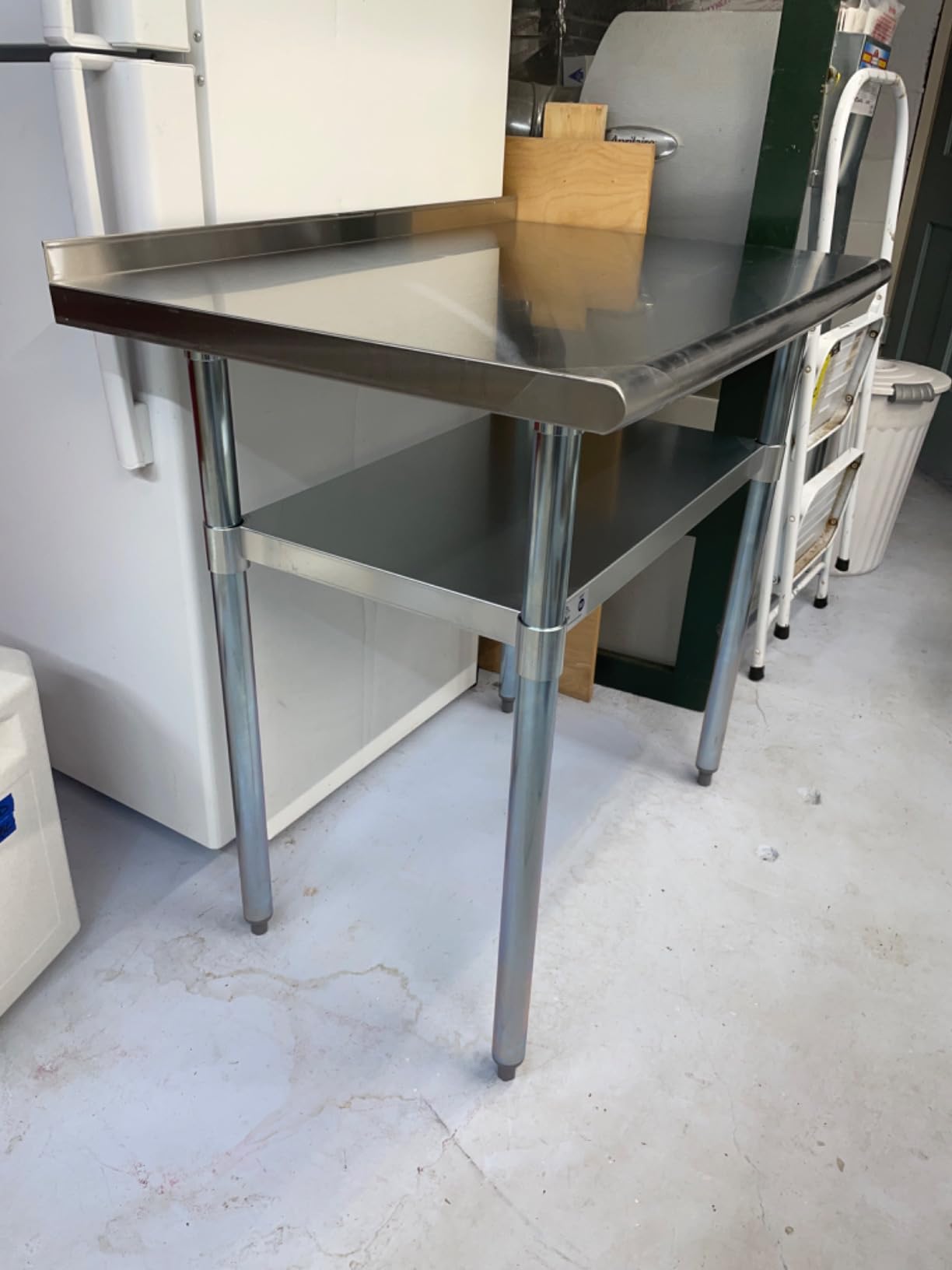 ROCKPOINT Stainless Steel Table for Prep & Work with Backsplash 24x30 Inches, NSF Metal Commercial Kitchen Heavy Duty Table with Adjustable Under Shelf and Table Foot for Restaurant, Home and Hotel customer photo 2