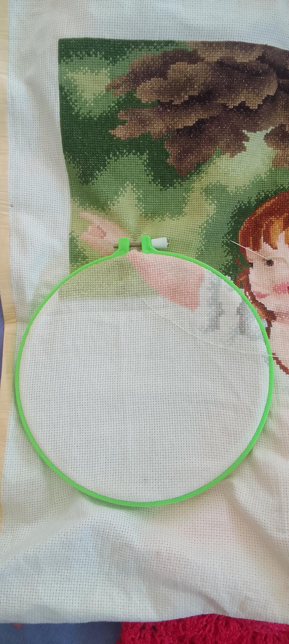 Caydo 6 Pieces Embroidery Hoops and 15 Needles, Plastic Circle Cross Stitch Hoop Ring Embroidery Circle Set, 3.4 inch to 10.4 inch (Multicolor) customer photo 2