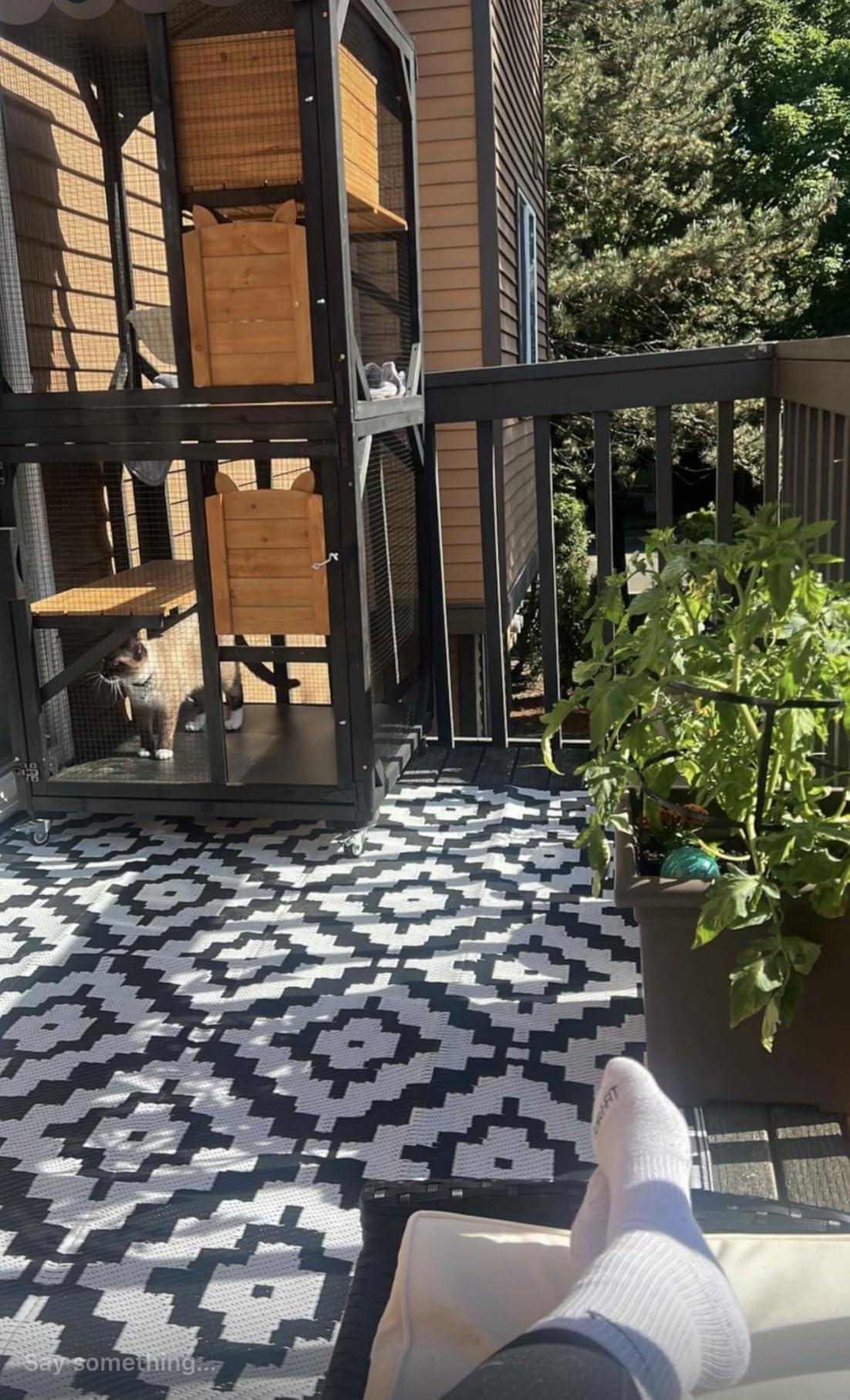Aivituvin Cat House Outdoor Catio Cat Enclosures on Wheels 70.9