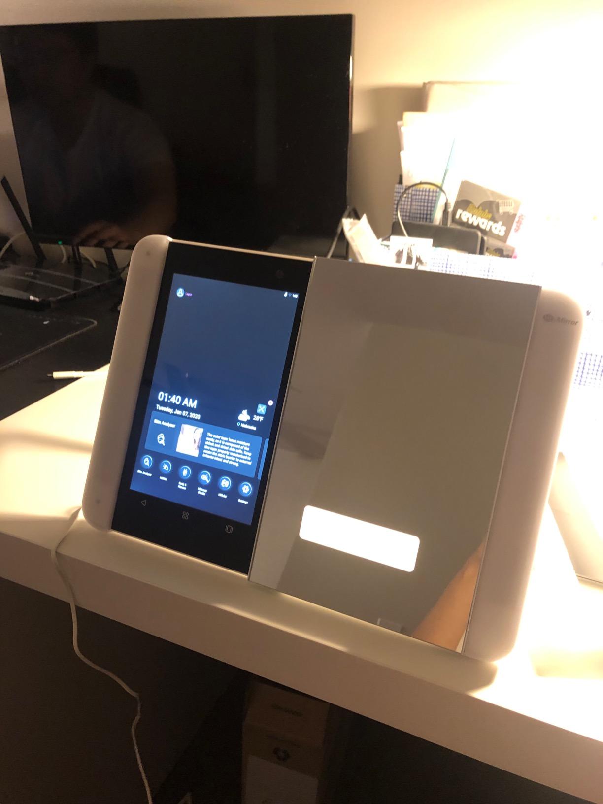 Himirror Slide: Smart Makeup Mirror With Skin Detector, Smart Beauty Mirror With LED Lights, Vanity Mirror With Foldable Stand, 1 count customer photo 2