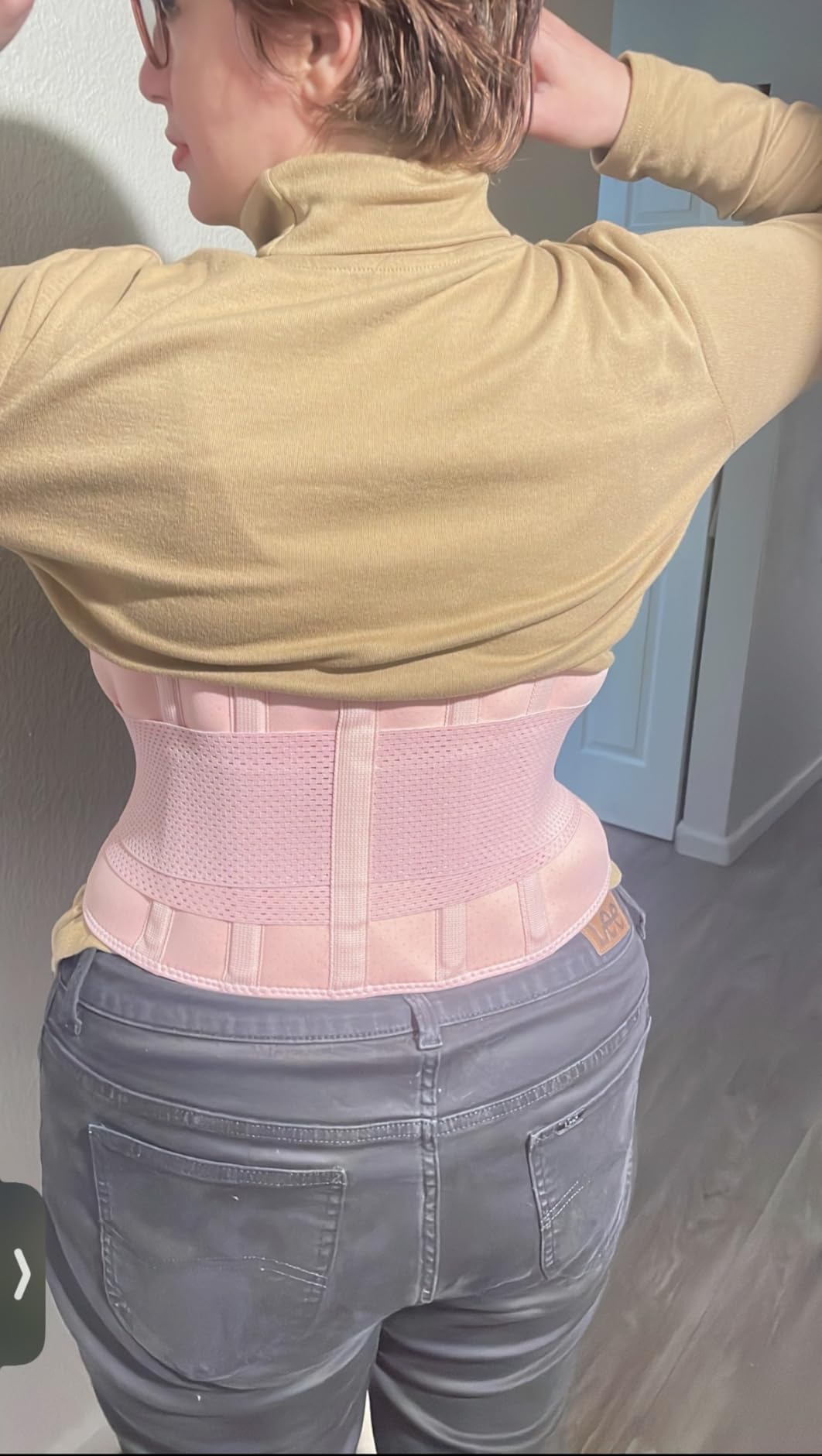 FEATOL Back Brace Support Belt-Lumbar Support Back Brace for Back Pain, Sciatica, Scoliosis, Herniated Disc Adjustable Support Straps-Lower Back Brace with Removable Lumbar Pad for Men & Women customer photo 1