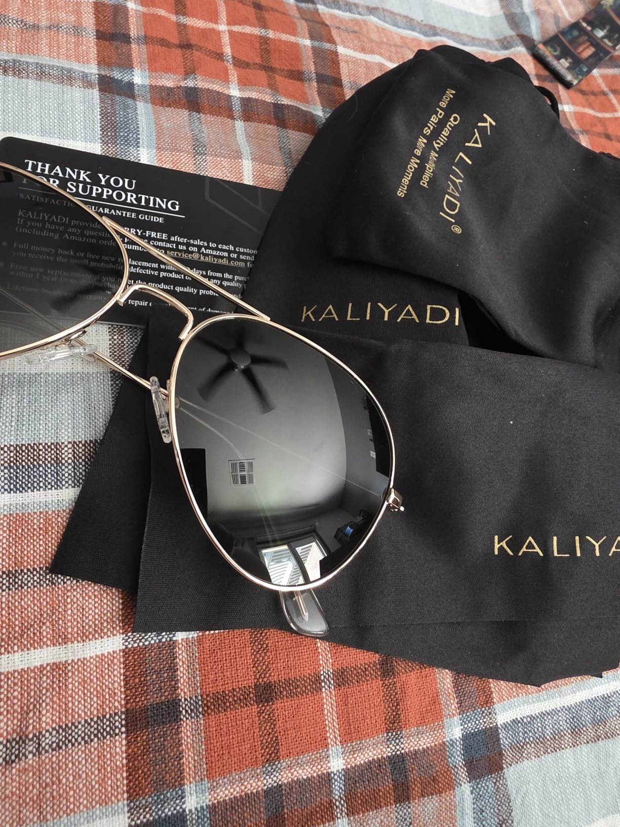 KALIYADI Classic Aviator Sunglasses for Men Women Driving Sun glasses Polarized Lens UV Blocking customer photo 1
