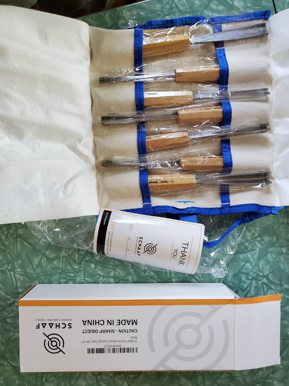 Schaaf Tools Wood Carving Tools Set of 7 Chisels and Gouges with Canvas Case customer photo 1
