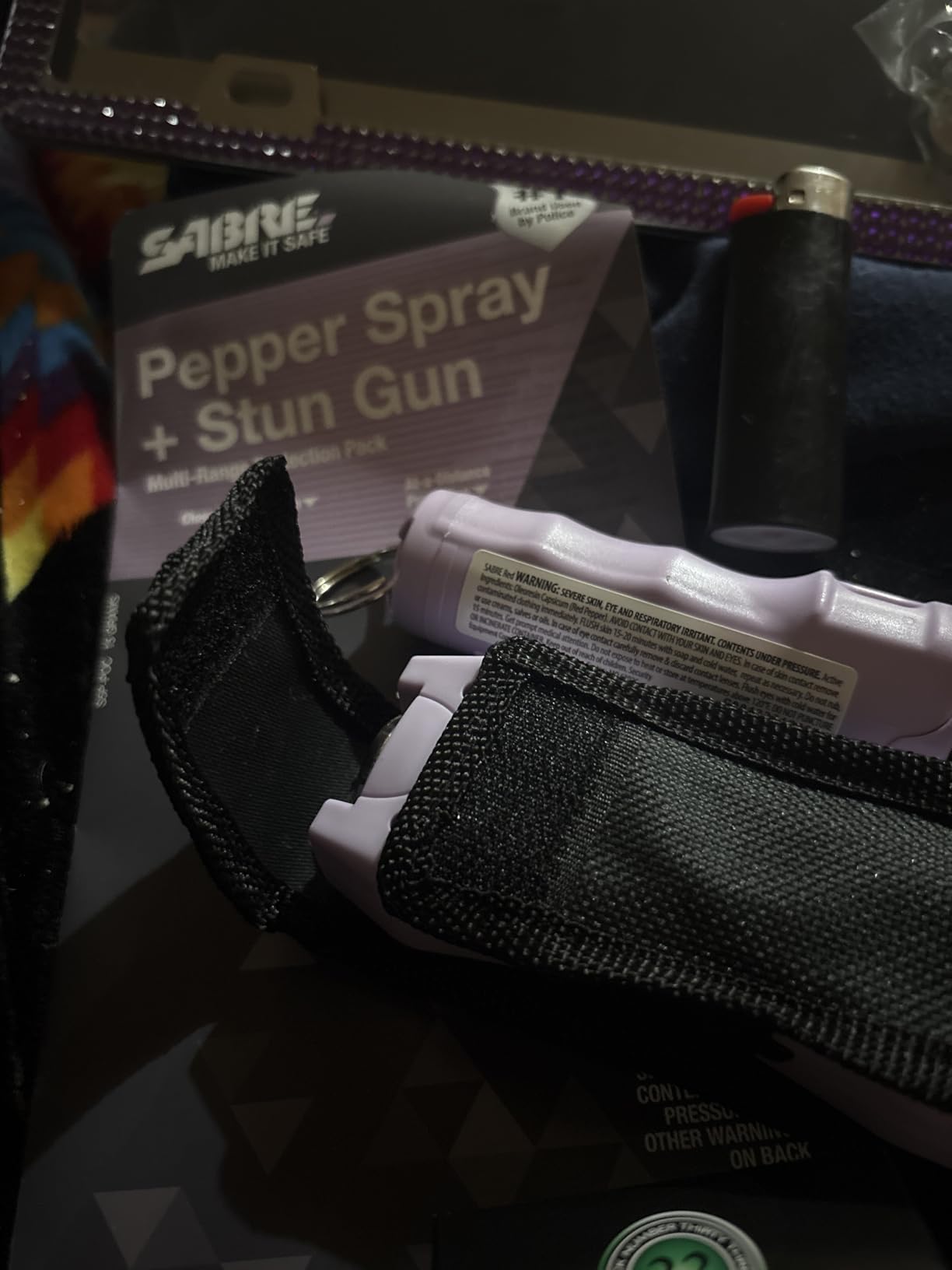 SABRE Pepper Spray & 2-in-1 Stun Gun with Flashlight Self Defense Kit - Fast Flip Top 10-Second Safety Spray with Finger Grip & Keychain - Rechargeable Stun Gun, 1.60 uC Charge, 120-Lumen LED Light customer photo 1