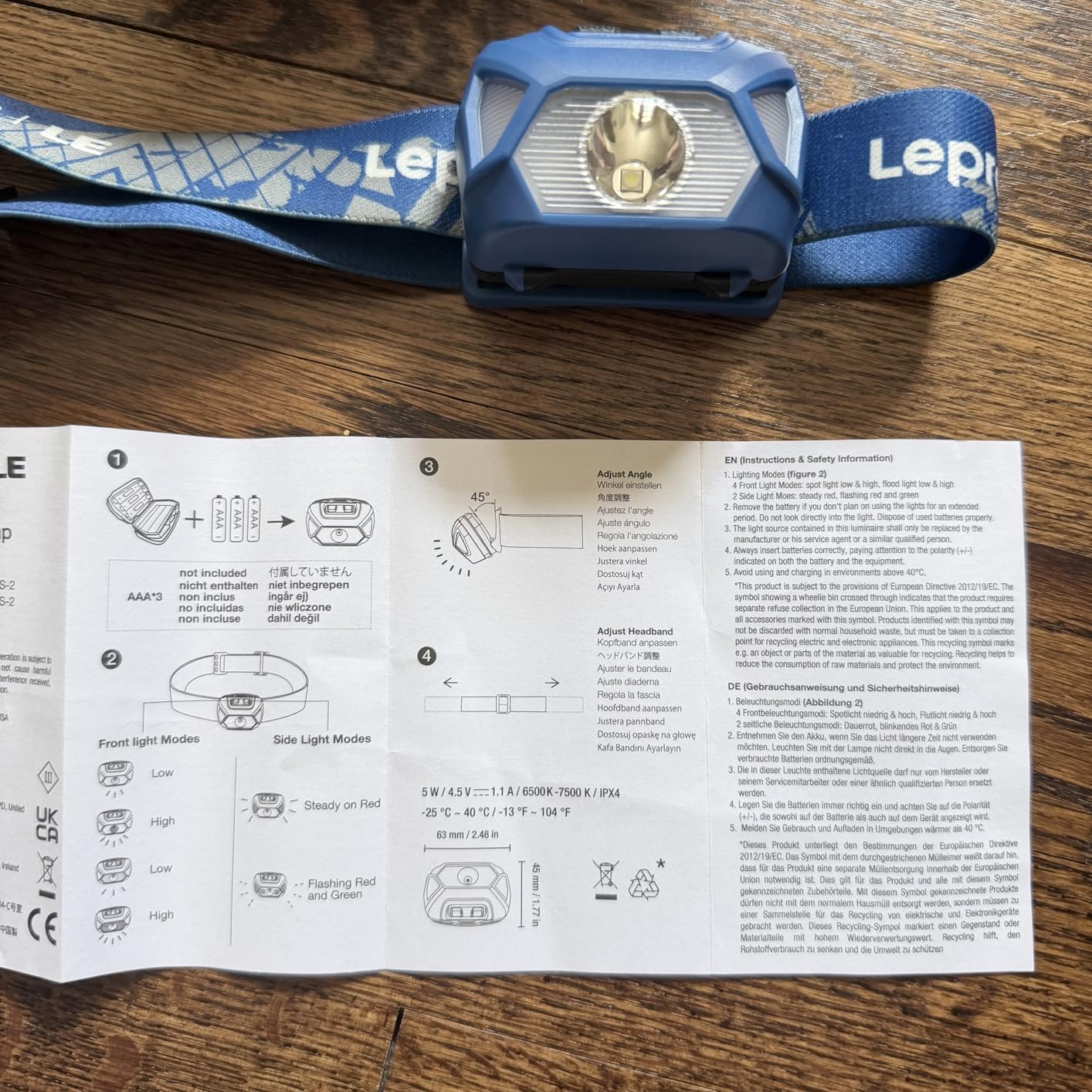 Lepro HeadLamp, 2 Pack Super Bright LED Head lamp with 6 Lighting Modes, Waterproof, Battery Powered LED Lightweight Headlight for Cycling Running Camping for Kids Adults customer photo 1