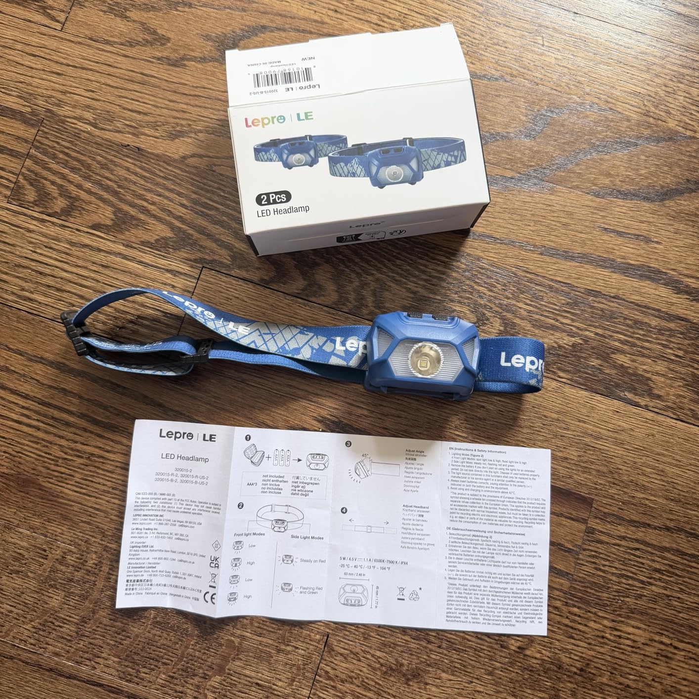Lepro HeadLamp, 2 Pack Super Bright LED Head lamp with 6 Lighting Modes, Waterproof, Battery Powered LED Lightweight Headlight for Cycling Running Camping for Kids Adults customer photo 2
