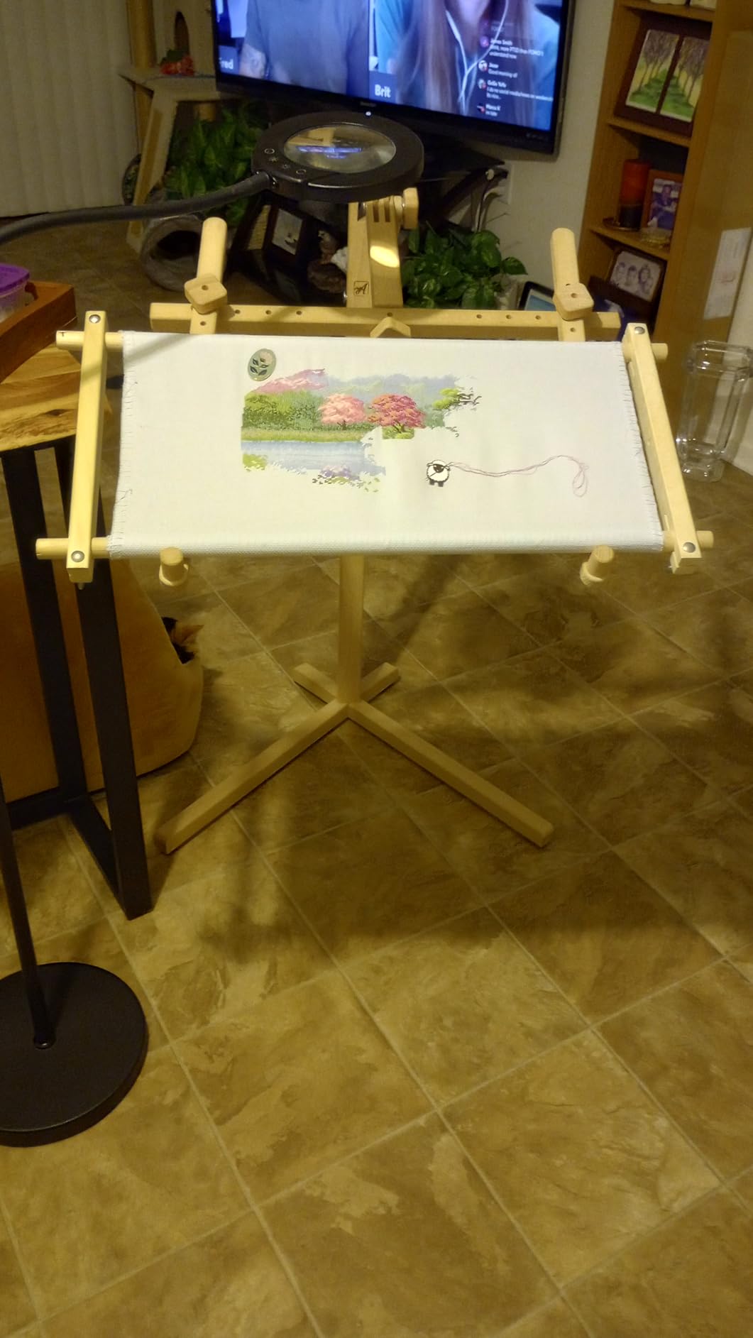 Needlework Floor-Standing Type Stand Made of Natural Organic Beech Wood Tapestry Cross Stitch Embroidery Frame Holder customer photo 2