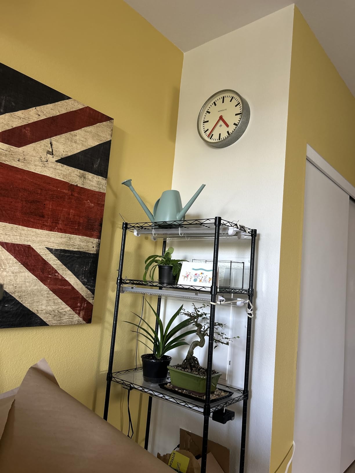 NEWGATE Luggage Wall Clock | Modern Retro Metal Station Clock | 30cm | Deep Galvanised Metal Case with Green Hands | Contemporary Vintage Style for Kitchen, Living Room or Office customer photo 1