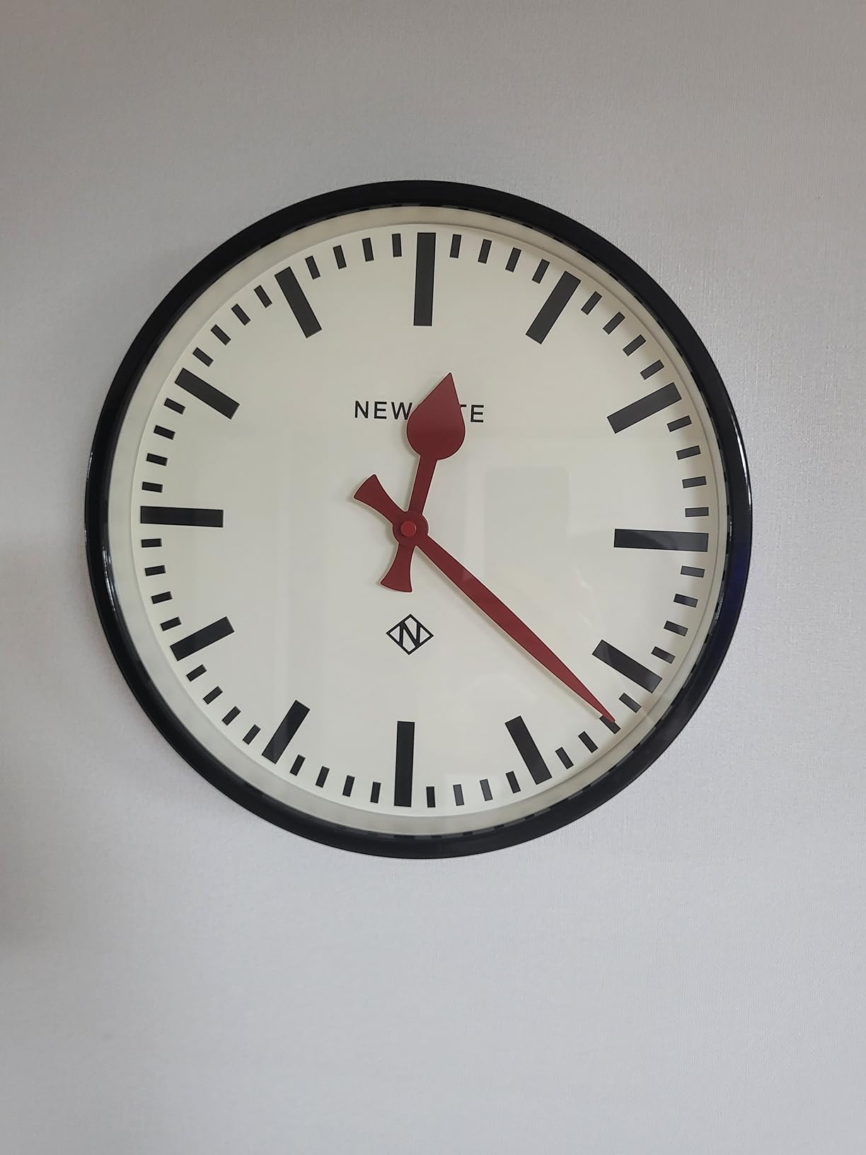 NEWGATE Luggage Wall Clock | Modern Retro Metal Station Clock | 30cm | Deep Galvanised Metal Case with Green Hands | Contemporary Vintage Style for Kitchen, Living Room or Office customer photo 2
