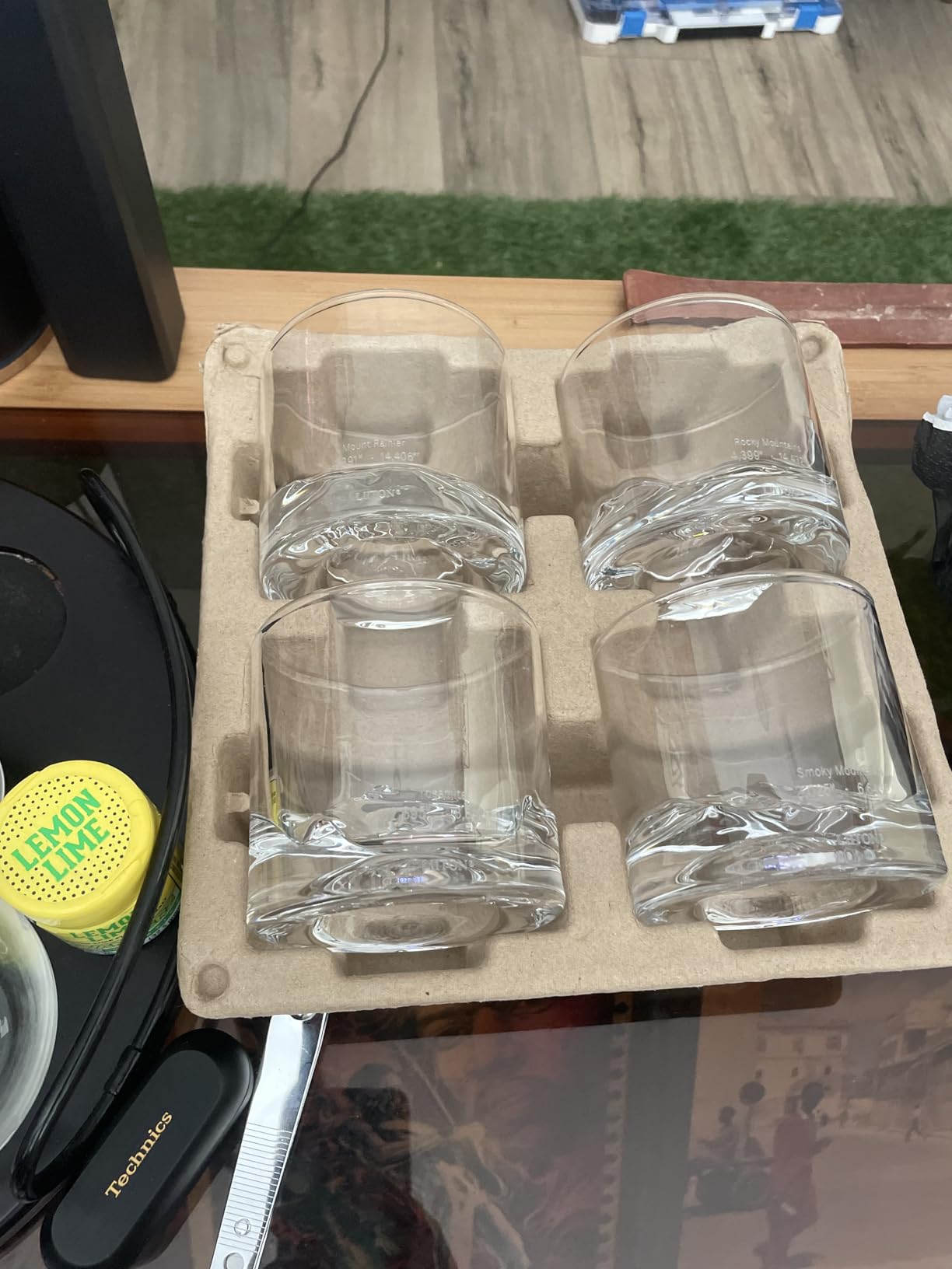 LIITON Grand Canyon Heavy Crystal Whiskey Glasses Gift Set of 4, Thick Freezable Bourbon Glass 1lb Each, Premium Whiskey Gifts for Men, Frozen Crystal Chills Cocktails, 10 oz customer photo 2
