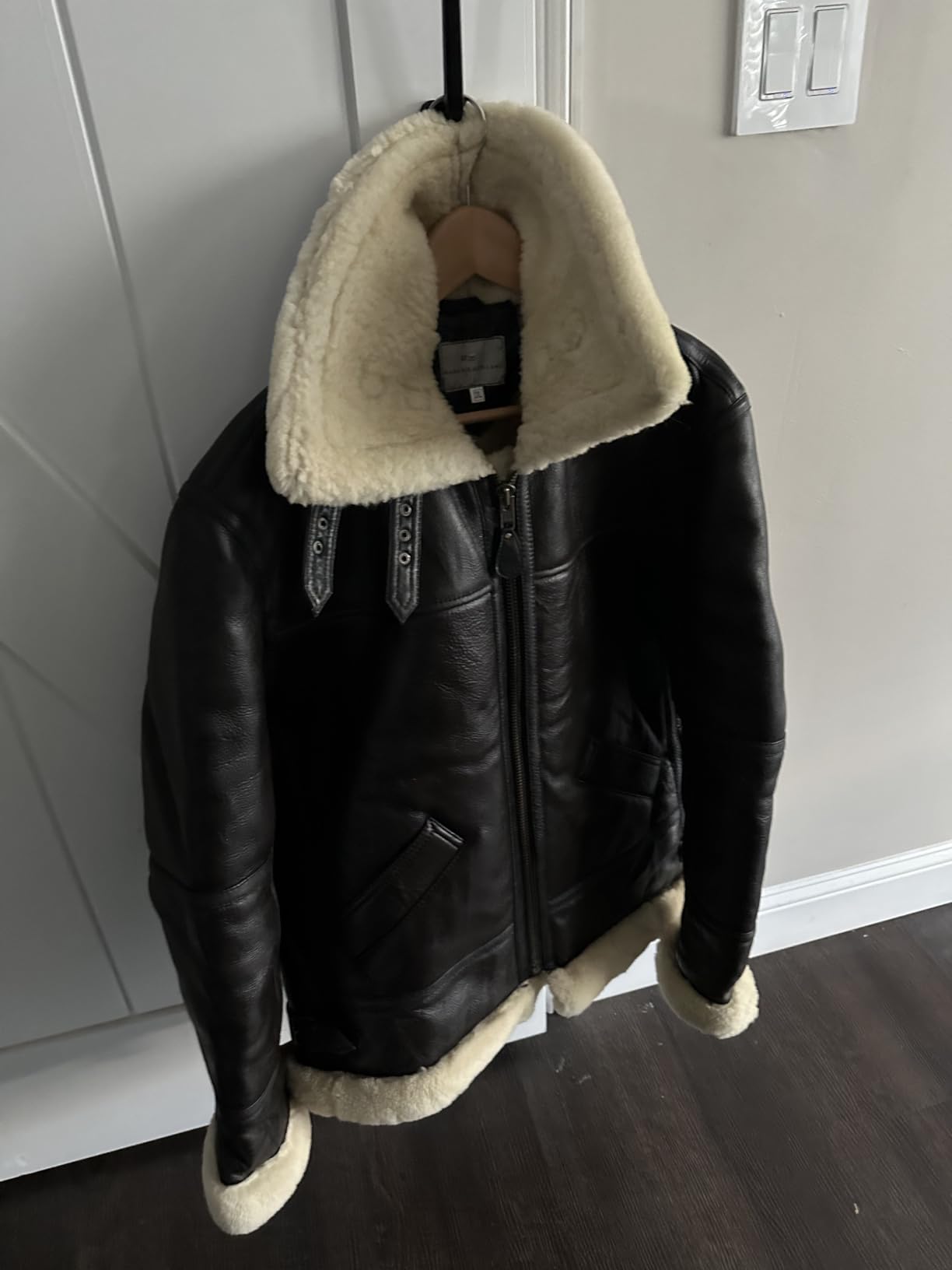 B3 Bomber Jacket Aviator Real Shearling B3 Bomber Jacket Winter customer photo 1