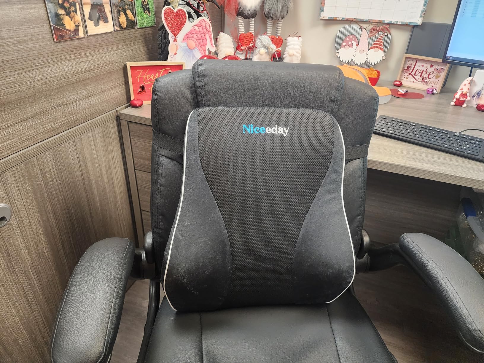 Niceeday Lumbar Support Pillow for Office Chair Car Back Support Pillow, Memory Foam Gaming Chair Desk Chair Back Cushion for Lower Back Pain Relief, Ergonomic Back Rest, Office Home Essentials customer photo 2