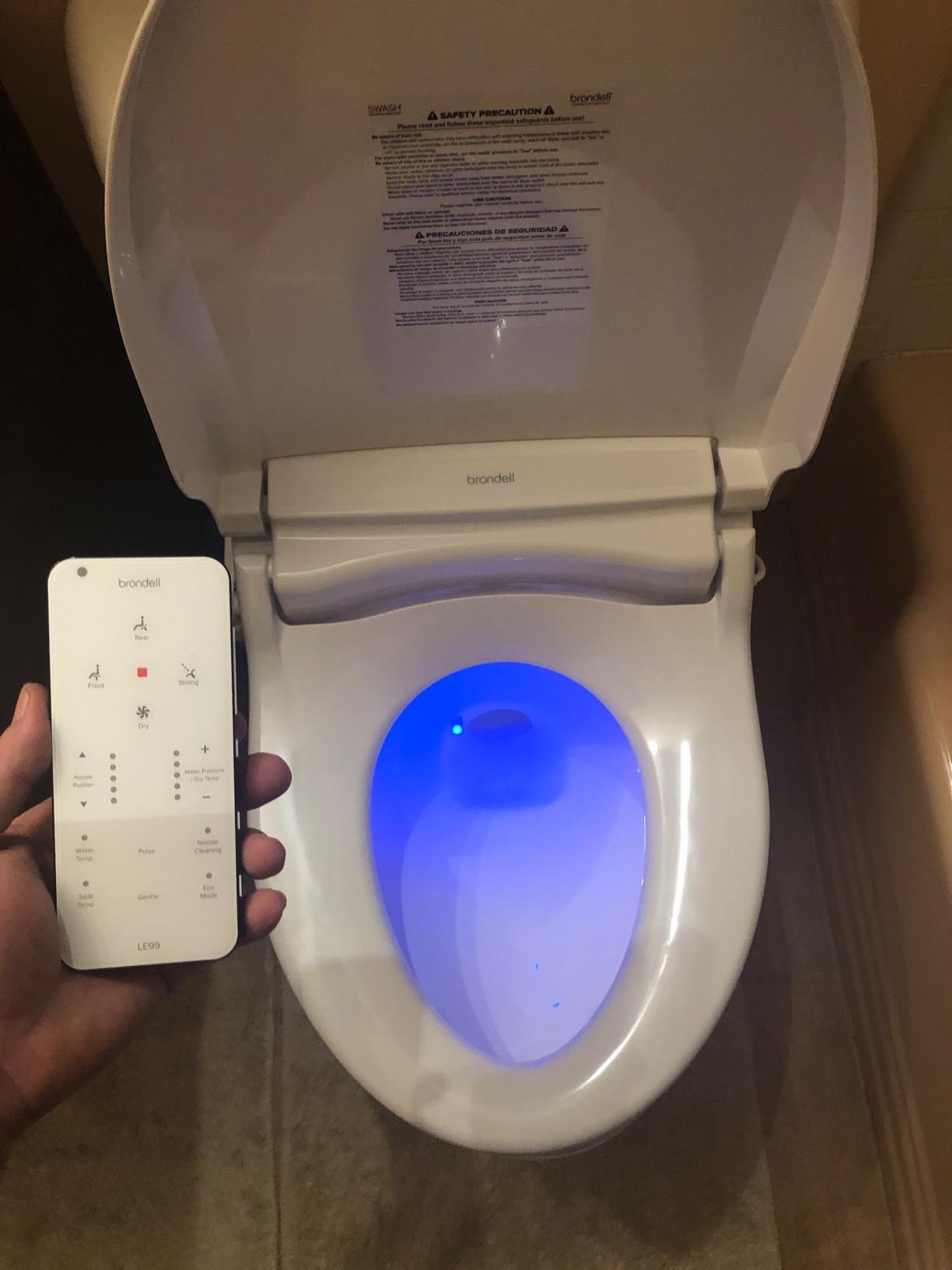 Brondell LE99 Bidet Toilet Seat, Fits Elongated Toilets, Electric Bidet with Remote, Warm Air Dryer, Strong Wash Mode, Stainless-Steel Nozzle, Saved User Settings & Easy Installation customer photo 1