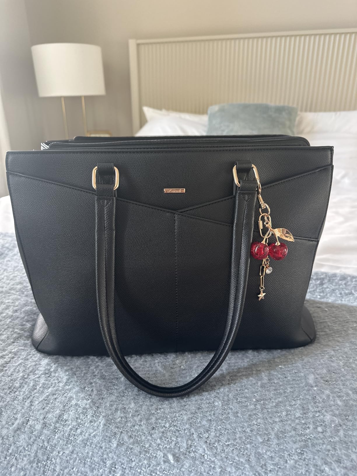 LOVEVOOK Laptop Tote Bag for Women 15.6 Inch Waterproof Leather Computer Bags Business Office Work Briefcase Black customer photo 1