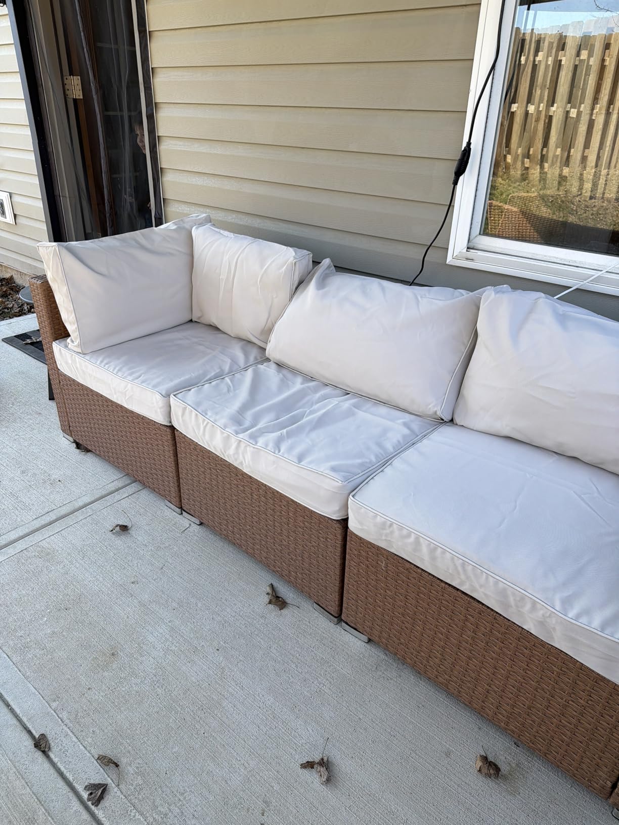 Best Choice Products 7-Piece Modular Outdoor Sectional Wicker Patio Conversation Set w/ 2 Pillows, Coffee Table, Cover Included - Brown/Red customer photo 2