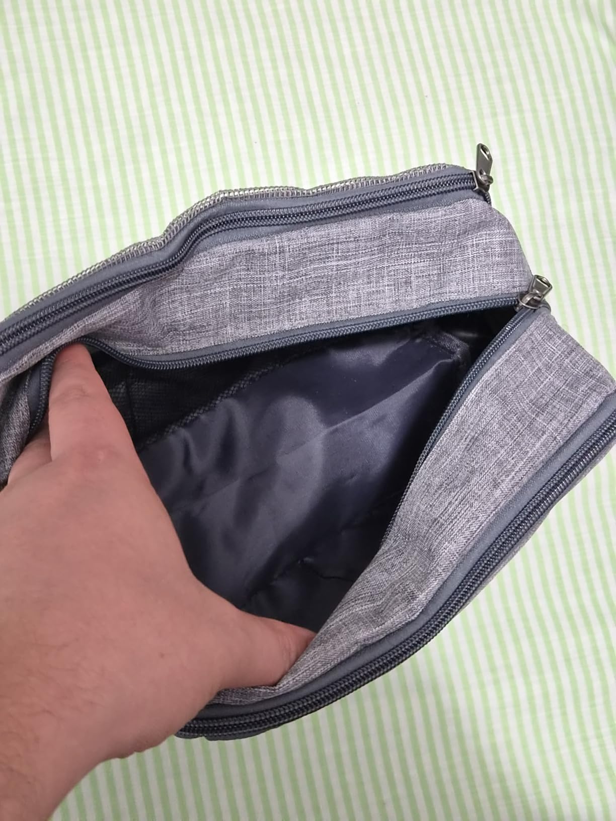 Toiletry Bag for Men Hanging Dopp Kit Water Resistant Shaving Bag Small Toiletry Bag for Traveling (Denim Grey) customer photo 2