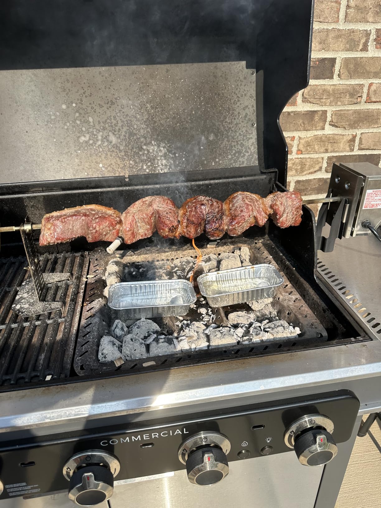 only fire Stainless Steel Rotisserie Kit Grilling Accessories with 6 Watt 110V Electric Motor for Gas Grills - 28 × 0.35 Inch Hexagon Spit Rod customer photo 1