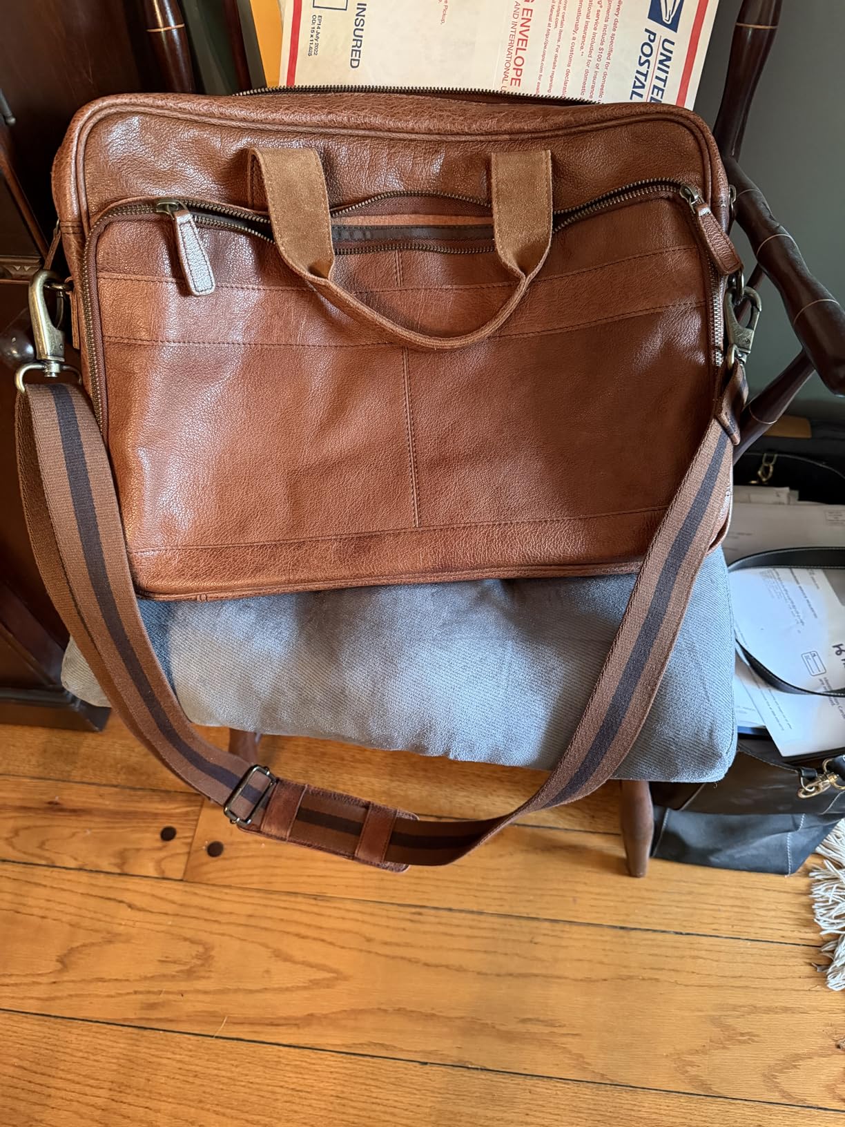 KomalC Leather briefcase 16 inch Laptop Messenger Bag for Men and Women Best Office Satchel Bag customer photo 1