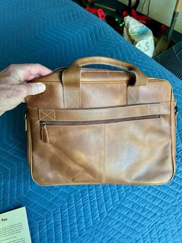 KomalC Leather Briefcase 16 Inch Laptop Messenger Bag for Men and Women Best Office Satchel Bag customer photo 2