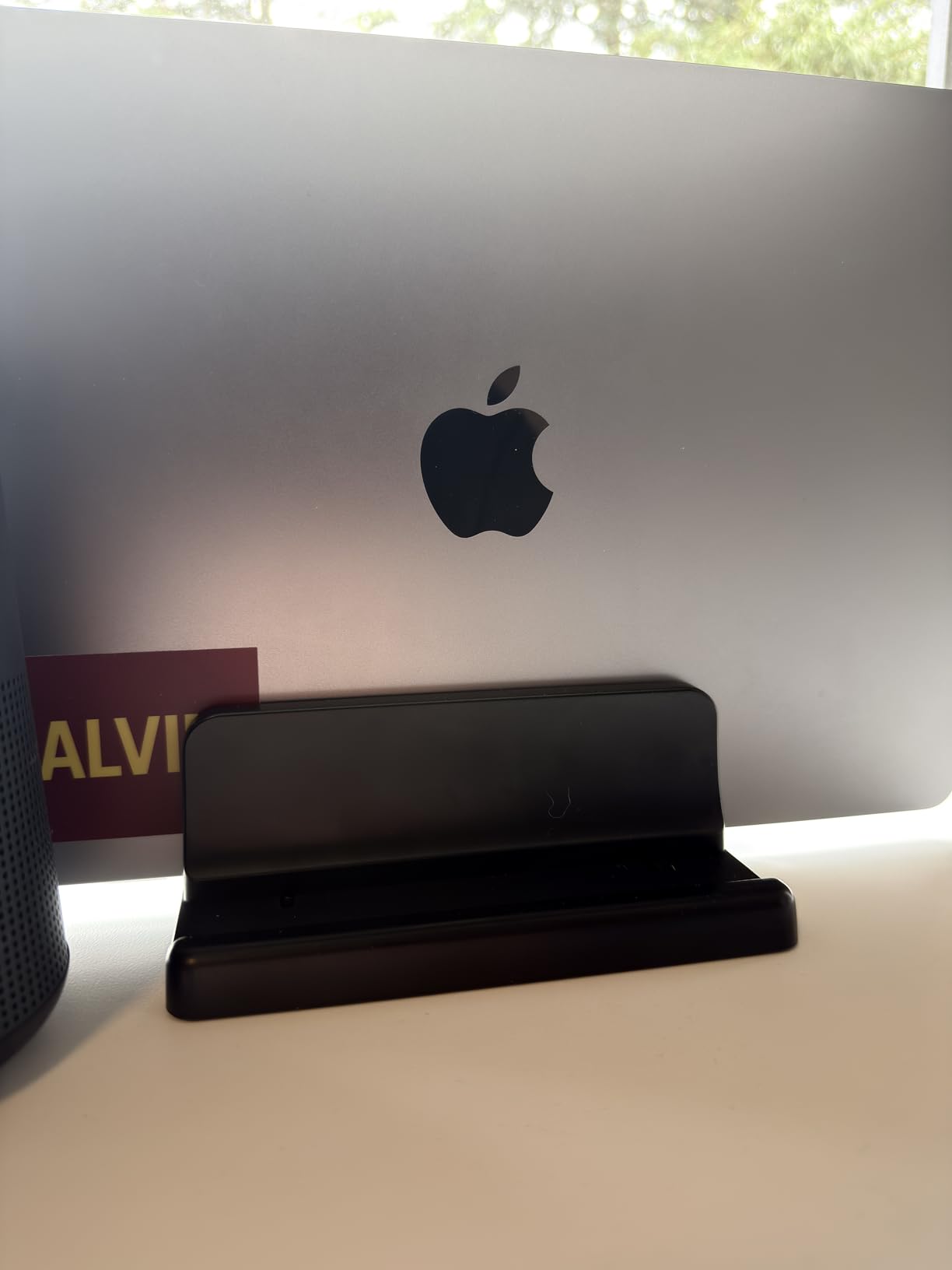 Vaydeer Vertical Laptop Stand Holder Organizer Plastic Adjustable Desktop Notebook Dock Space-Saving 3 in 1 for All MacBook Pro Air, Mac, HP, Dell, Microsoft Surface, Lenovo, up to 17.3 inches (Black) customer photo 2