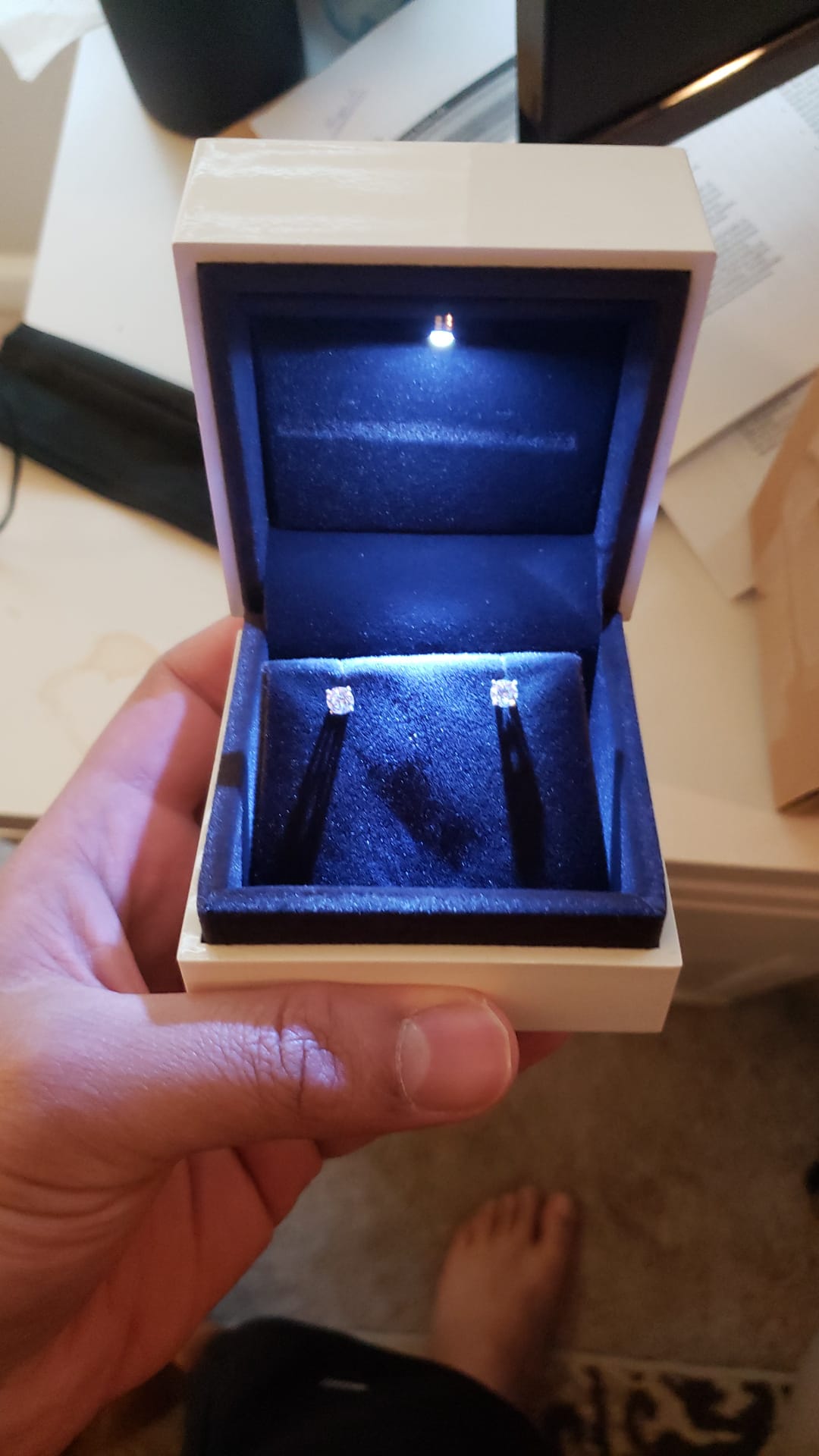 1/3 to 10 Carat D-E Color and VS1-VS2 Clarity Lab Grown Diamond Round Stud Earrings for Women, 14k White Gold, 4-Prong Set Secure Screw Back Made in USA by Beverly Hills Jewelers customer photo 1