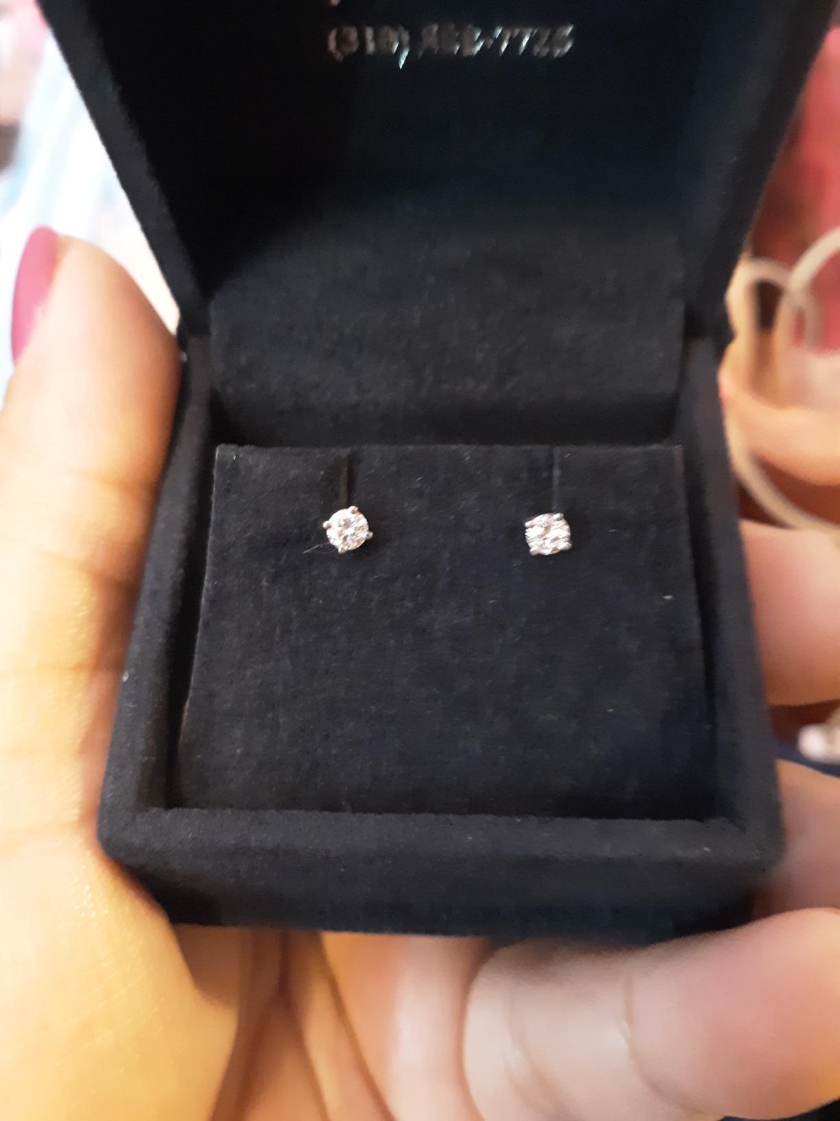 1/3 to 10 Carat D-E Color and VS1-VS2 Clarity Lab Grown Diamond Round Stud Earrings for Women, 14k White Gold, 4-Prong Set Secure Screw Back Made in USA by Beverly Hills Jewelers customer photo 2
