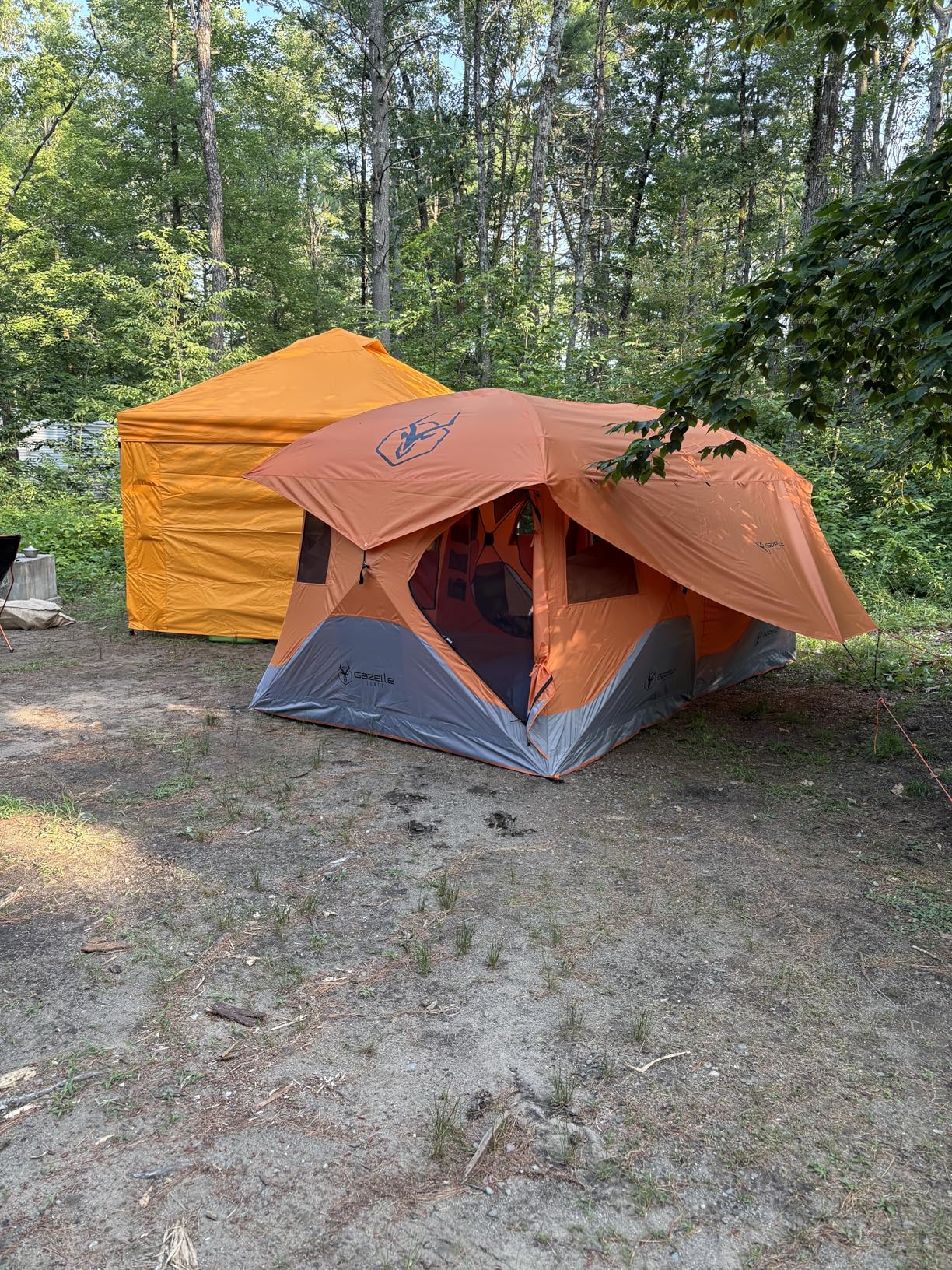 Gazelle T8 Hub Tent, Easy 90 Second Set-Up, Waterproof, UV Resistant, Removable Floor, Ample Storage Options, 8-Person, Sunset Orange customer photo 1