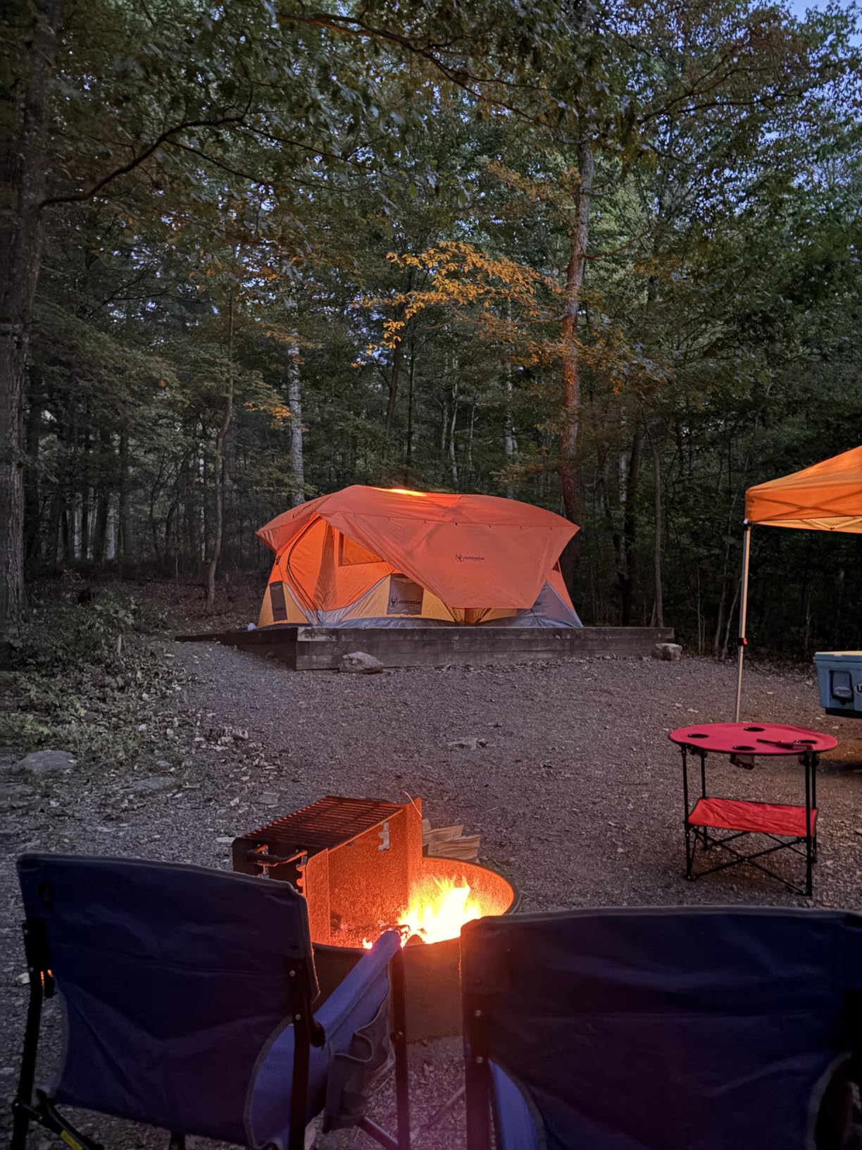 Gazelle T8 Hub Tent, Easy 90 Second Set-Up, Waterproof, UV Resistant, Removable Floor, Ample Storage Options, 8-Person, Sunset Orange customer photo 2