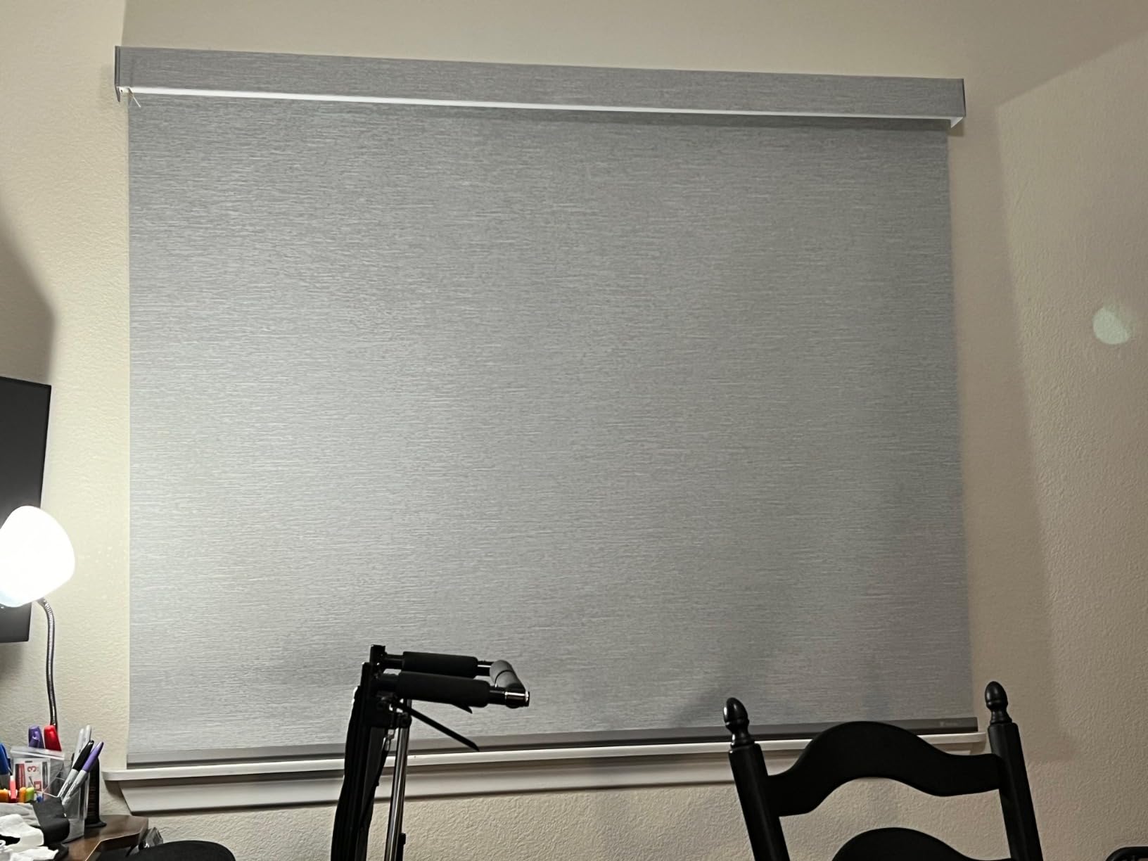 Yoolax Motorized Blinds with Remote, Blackout Smart Roller Shades Work with Alexa, Google, Apple Homekit, Custom Waterproof Automatic Shades with Voice Control (Vinyl White) customer photo 1