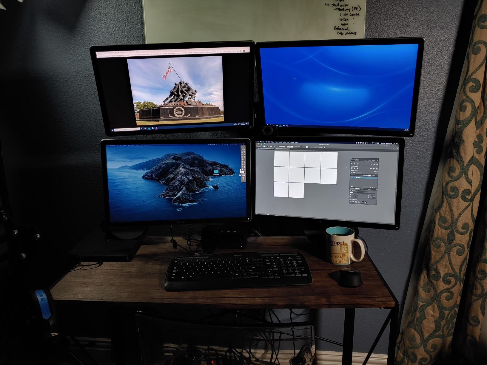HUANUO Gaming Dual Monitor Wall Mount for 17-32 Inch Computer Screen Mount (4.4-17.6lbs Per Arm) - VESA 75x75/100x100 Height Adjustable Stand for Dual Monitors - Home Office Desk Setup customer photo 1