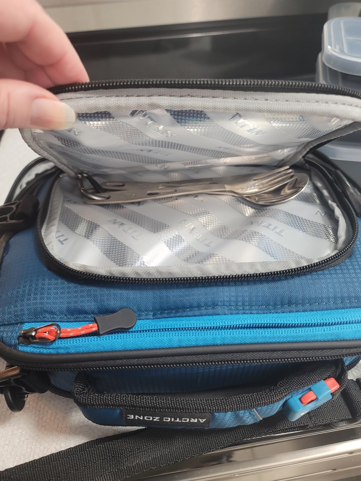 Titan High Performance Fridge Cold Expandable Insulated Lunch Box - Blue customer photo 2