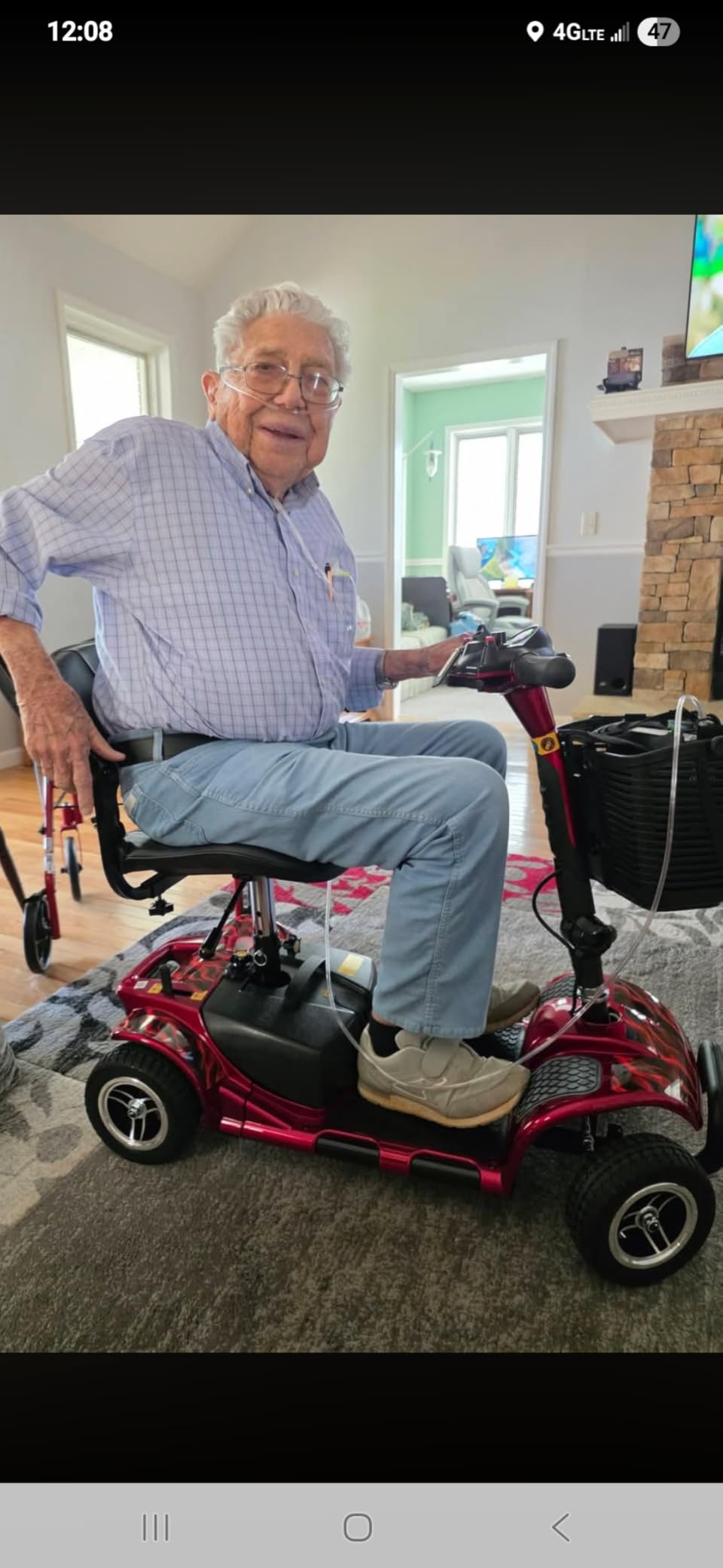 Vive 4 Wheel Mobility Scooter - Electric Powered Wheelchair Device - Compact Heavy Duty Mobile for Travel, Adults, Elderly - Long Range Power Extended Battery with Charger & Basket customer photo 2