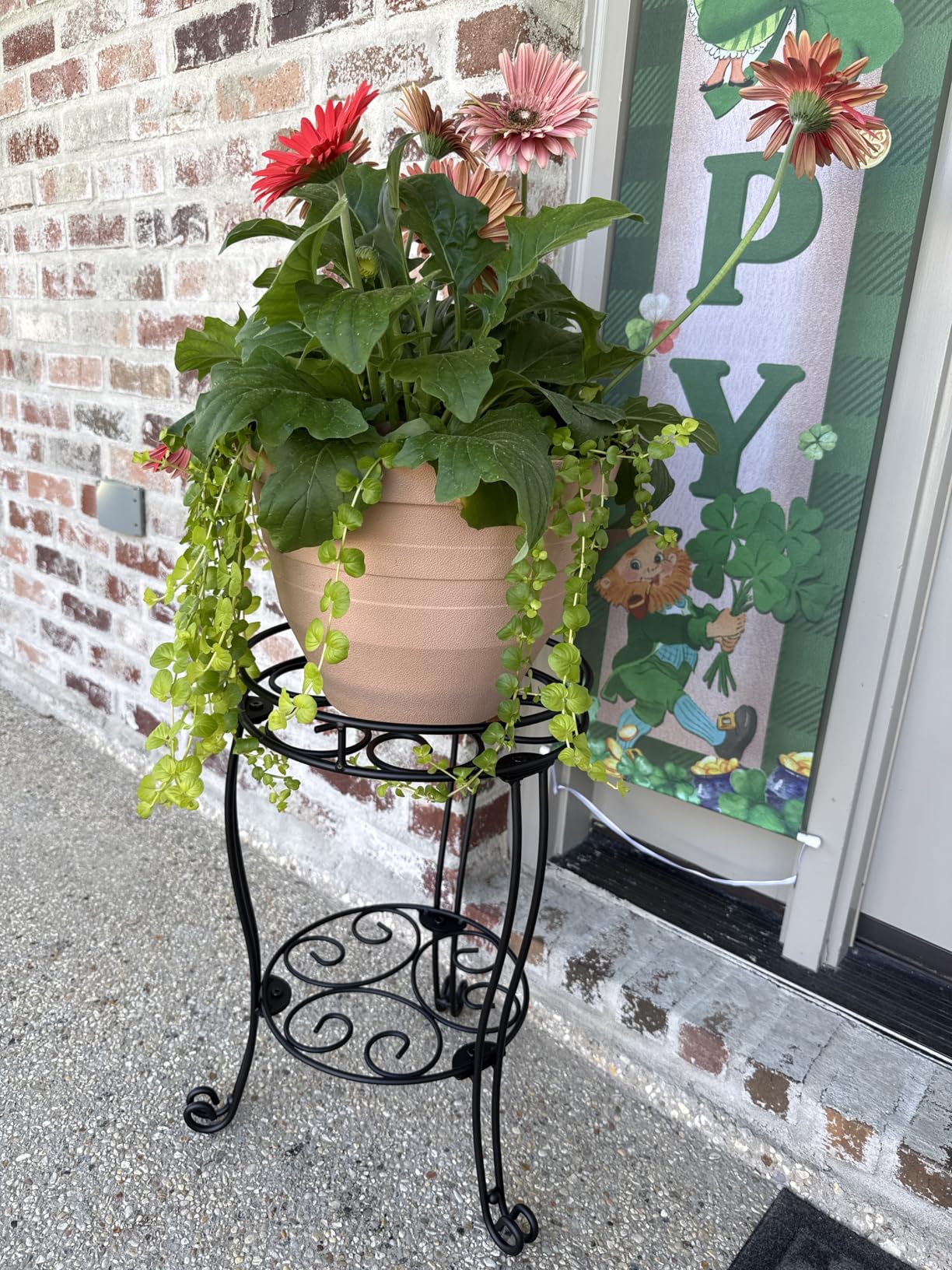 TREEZITEK 11.8 inches Diameter Tall Metal Plant Stand for Indoor or Outdoor,Heavy Duty Flower Pot Stand Rack Holds Big Heavy Plants,Black (18.9 INCHES TALL) customer photo 2