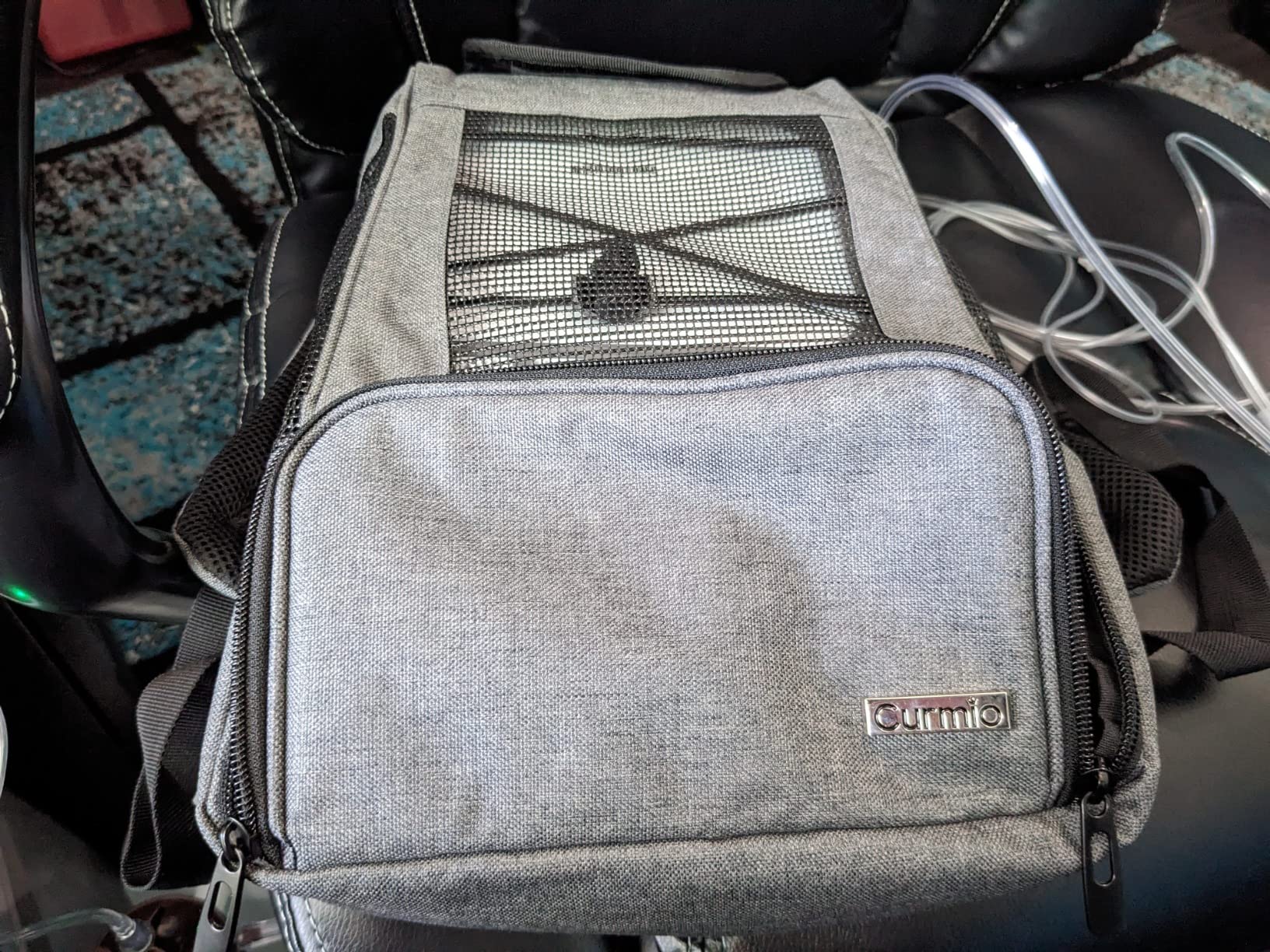 CURMIO Portable Oxygen Concentrators Backpack, POC Travel Carrying Bag with Mesh Panels for Breathability, Compatible for Inogen, Oxygo, Caire Units, Gray, BAG ONLY customer photo 2