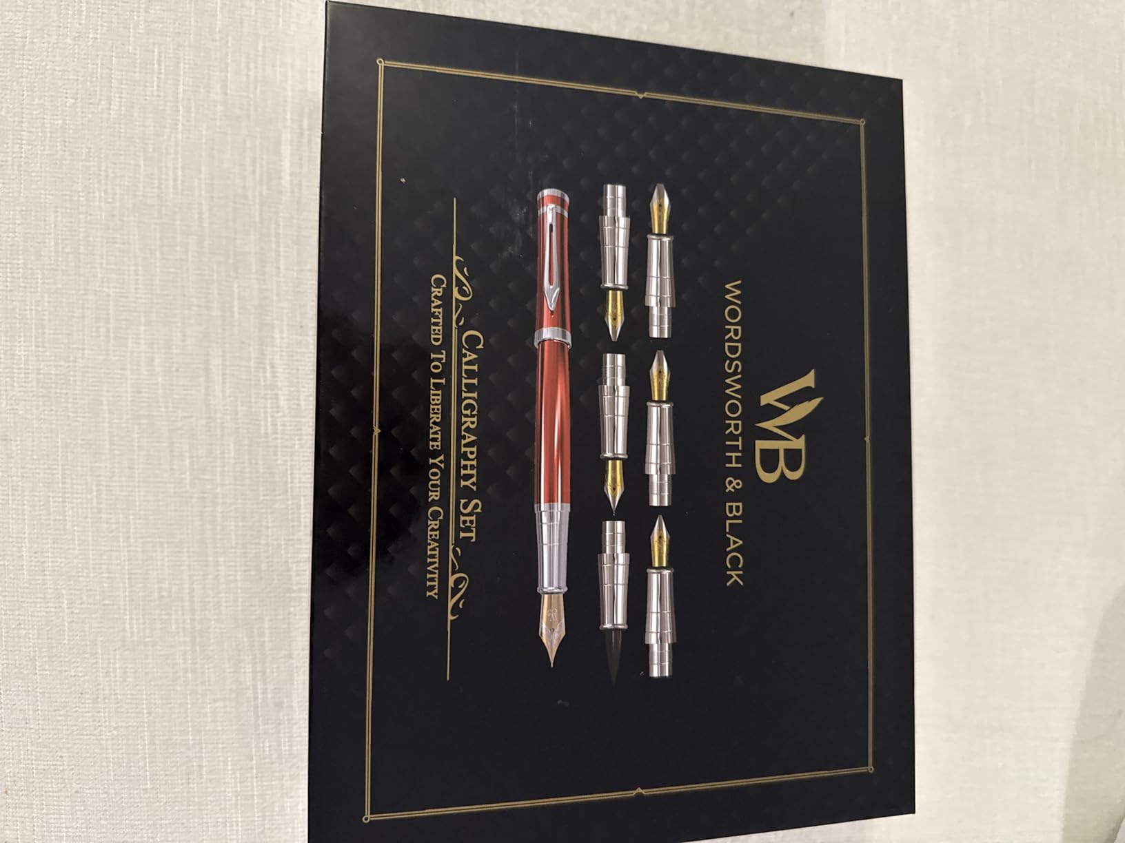 Wordsworth & Black Calligraphy Pen Gift Set, Includes Bottle, 6 Cartridges, Refill Converter, 6 Replacement Nibs, Premium Package, Journaling, Smooth Writing Pens [Black Gold] customer photo 2