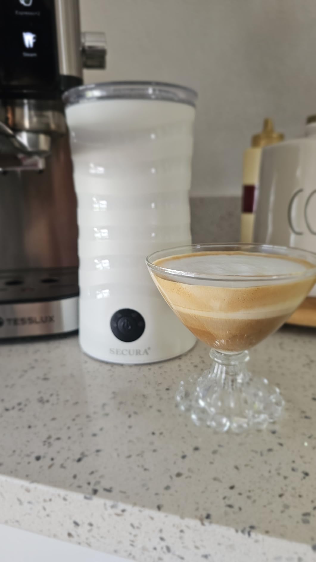 Secura Electric Milk Frother, Automatic Milk Steamer, 4-IN-1 Hot & Cold Foam Maker-8.4oz/240ml Milk Warmer for Latte, Cappuccinos, Macchiato with Silicone Spatula, Silent Operation & Shut-off customer photo 1