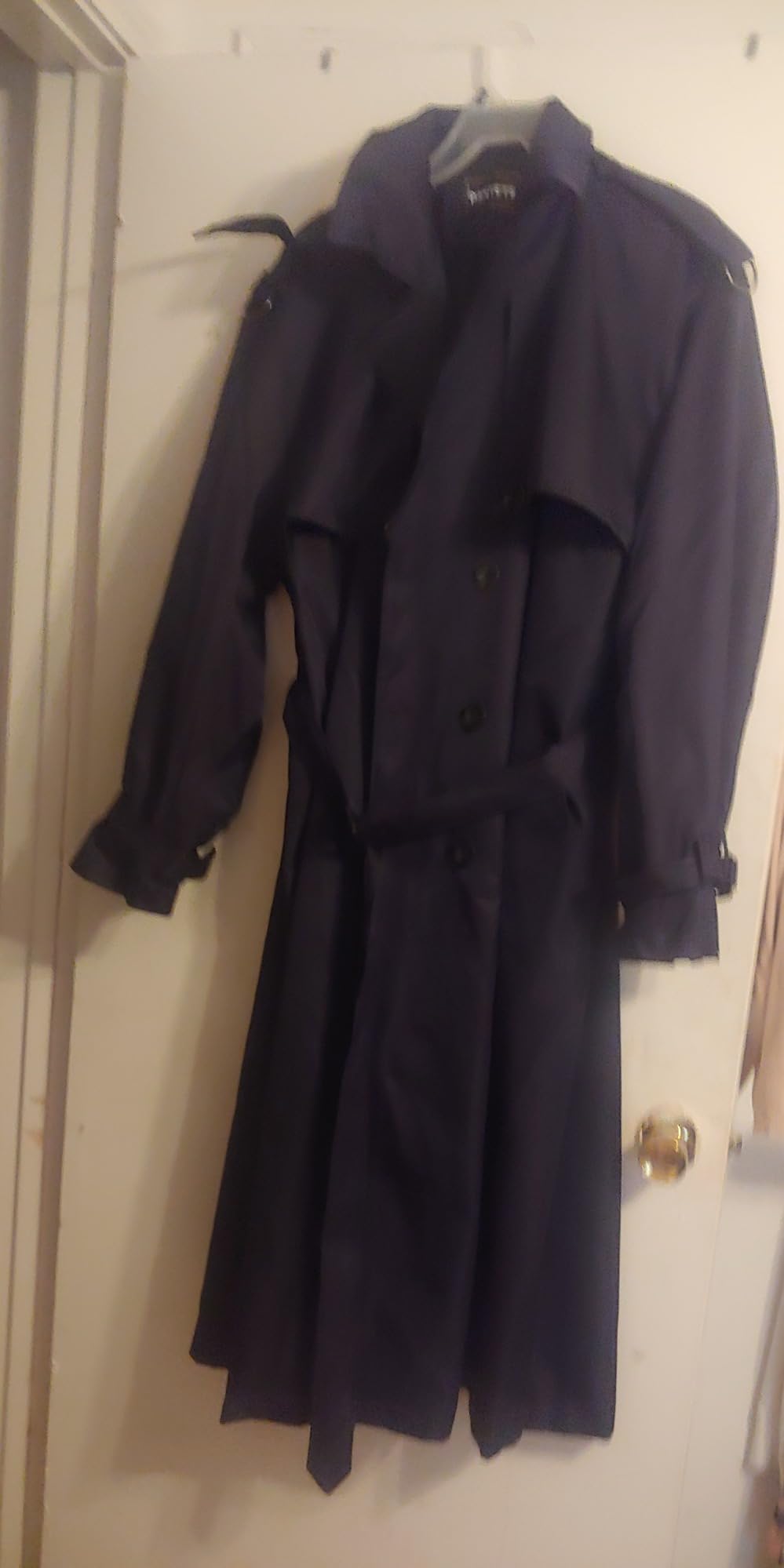 Men's Double Breasted Trench Coat Oversized Casual Windbreaker Lapel Long Jacket Overcoat customer photo 2
