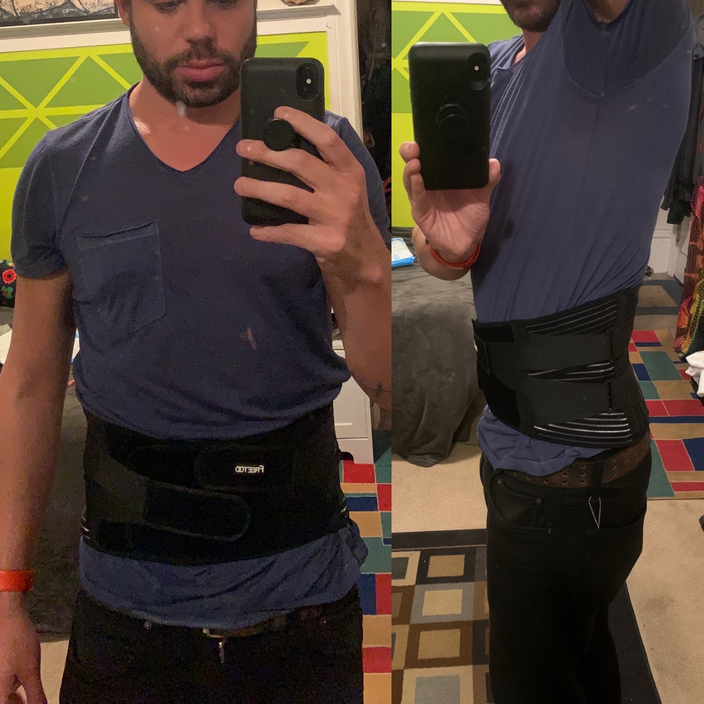 FREETOO Back Braces for Lower Back Pain Relief with 6 Stays, Breathable Back Support Belt for Men/Women for work , Anti-skid lumbar support belt with 16-hole Mesh for sciatica(L) customer photo 1