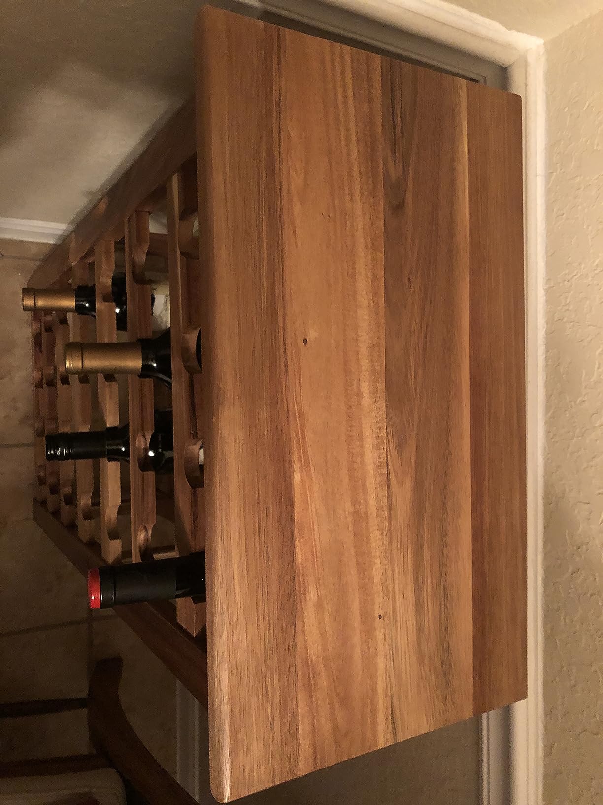 Everous Wine Rack Wood Floor Standing 28 Bottles, 7 Tier Wooden Wine Holder Storage Organizer customer photo 1